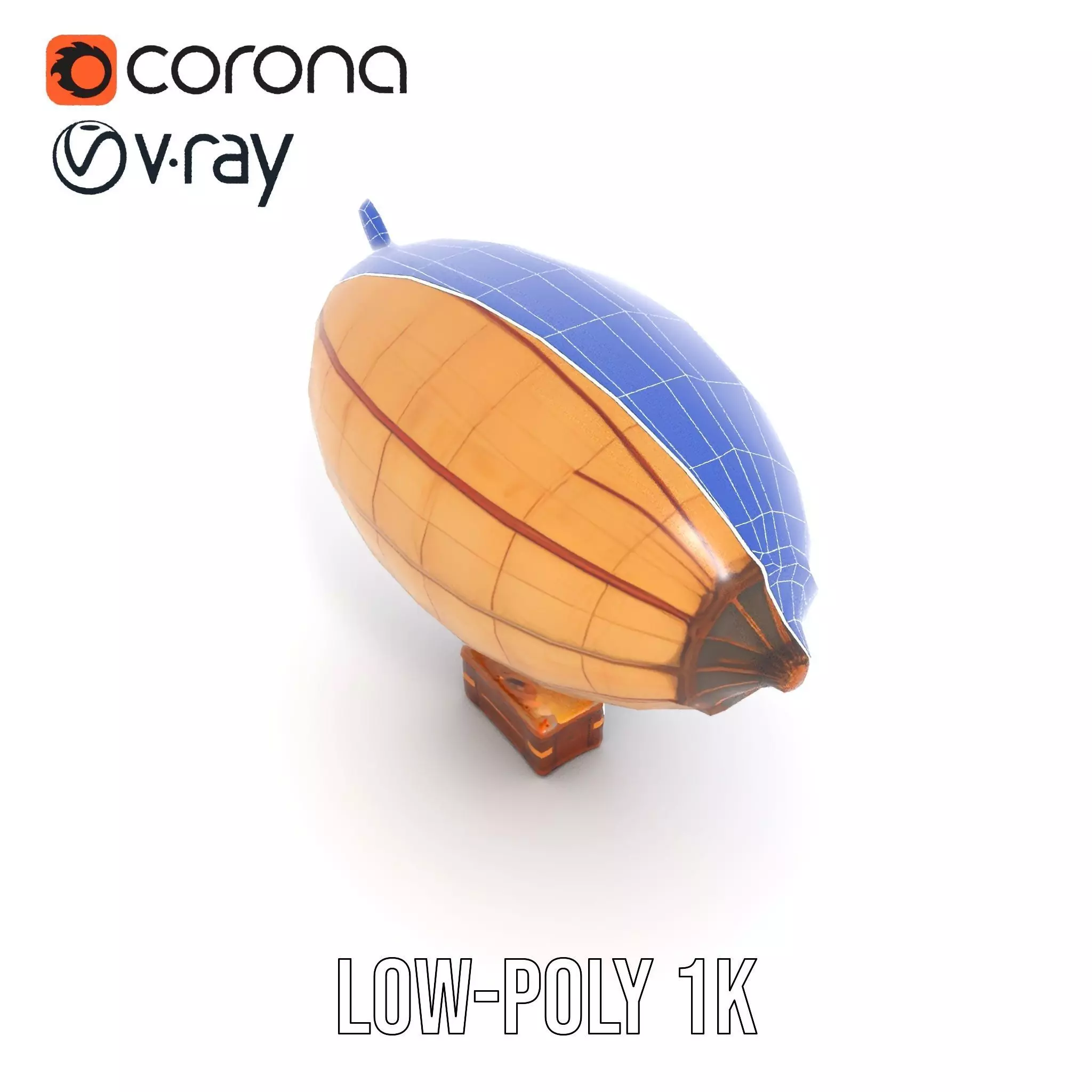 Vintage Airship model pack Low-poly 3D model_16