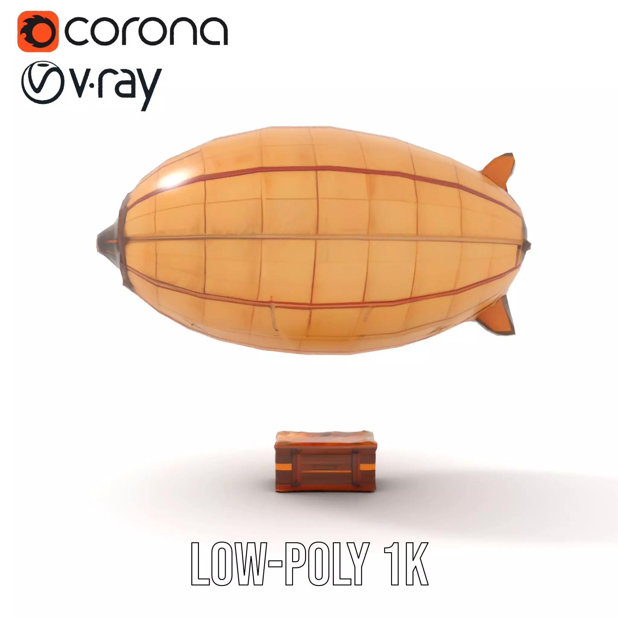 Vintage Airship model pack Low-poly 3D model_19