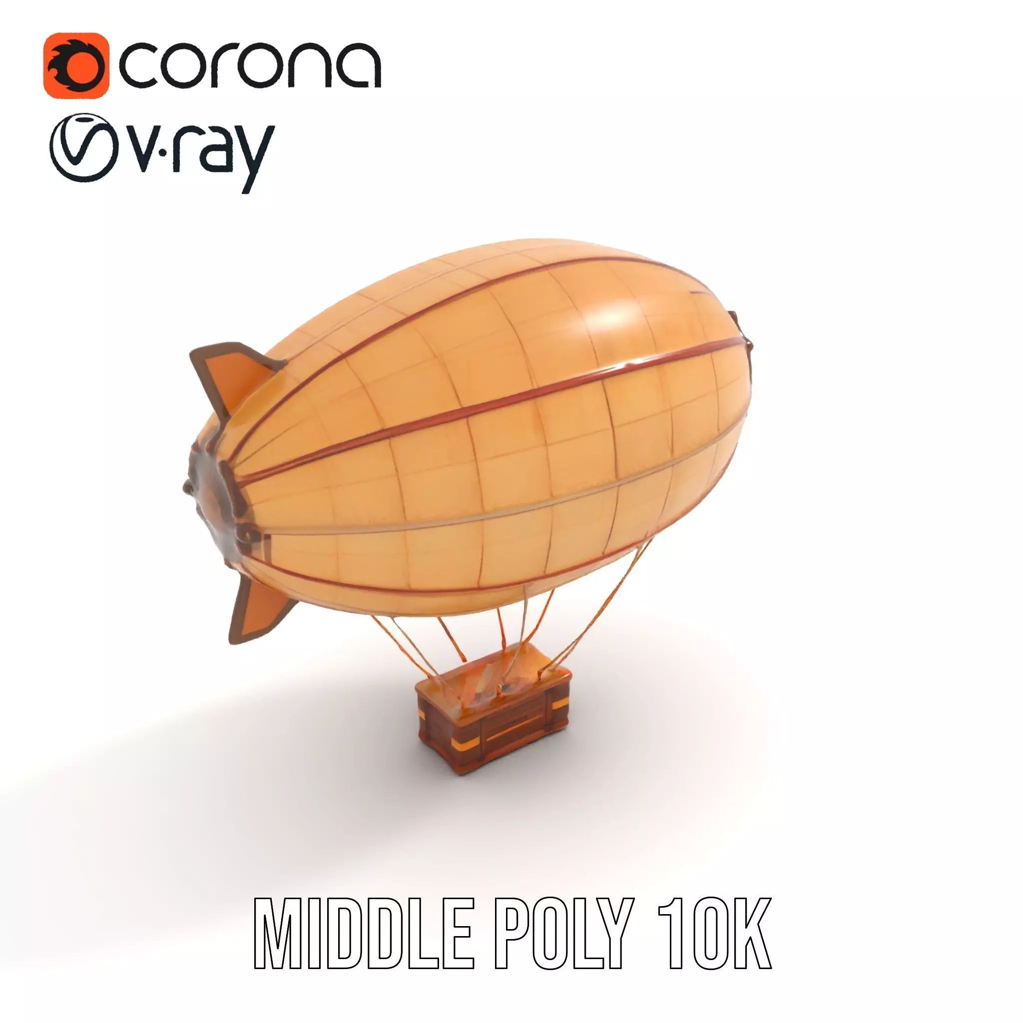 Vintage Airship model pack Low-poly 3D model_13