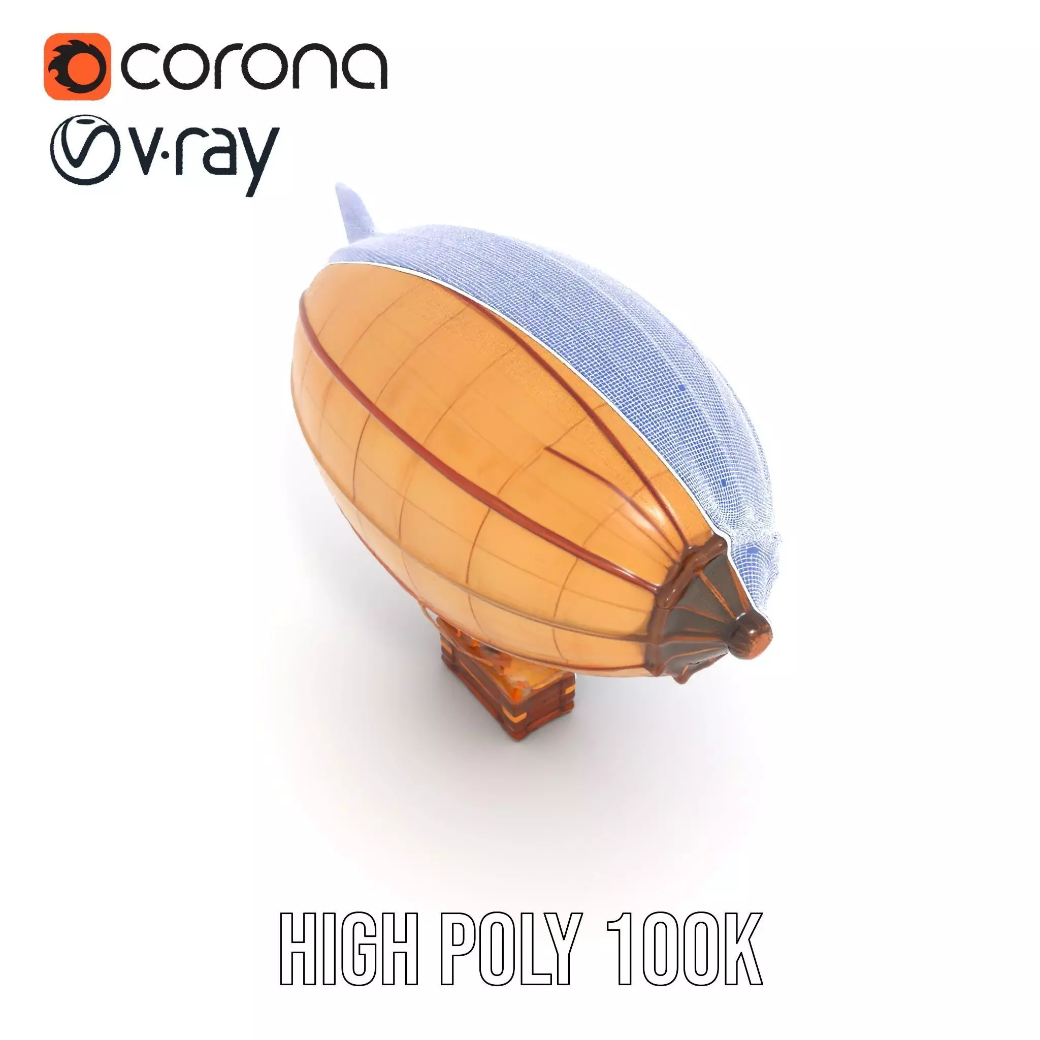 Vintage Airship model pack Low-poly 3D model_20