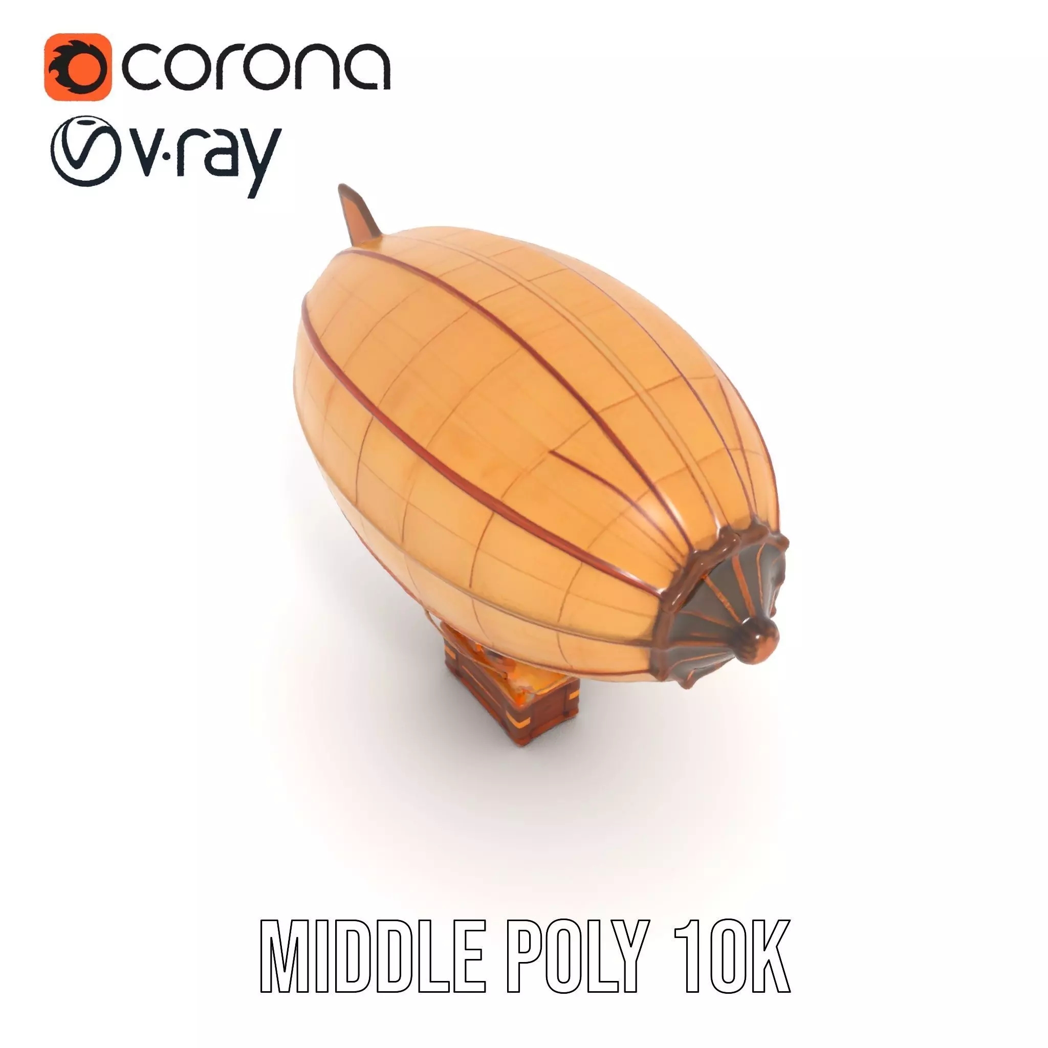 Vintage Airship model pack Low-poly 3D model_5