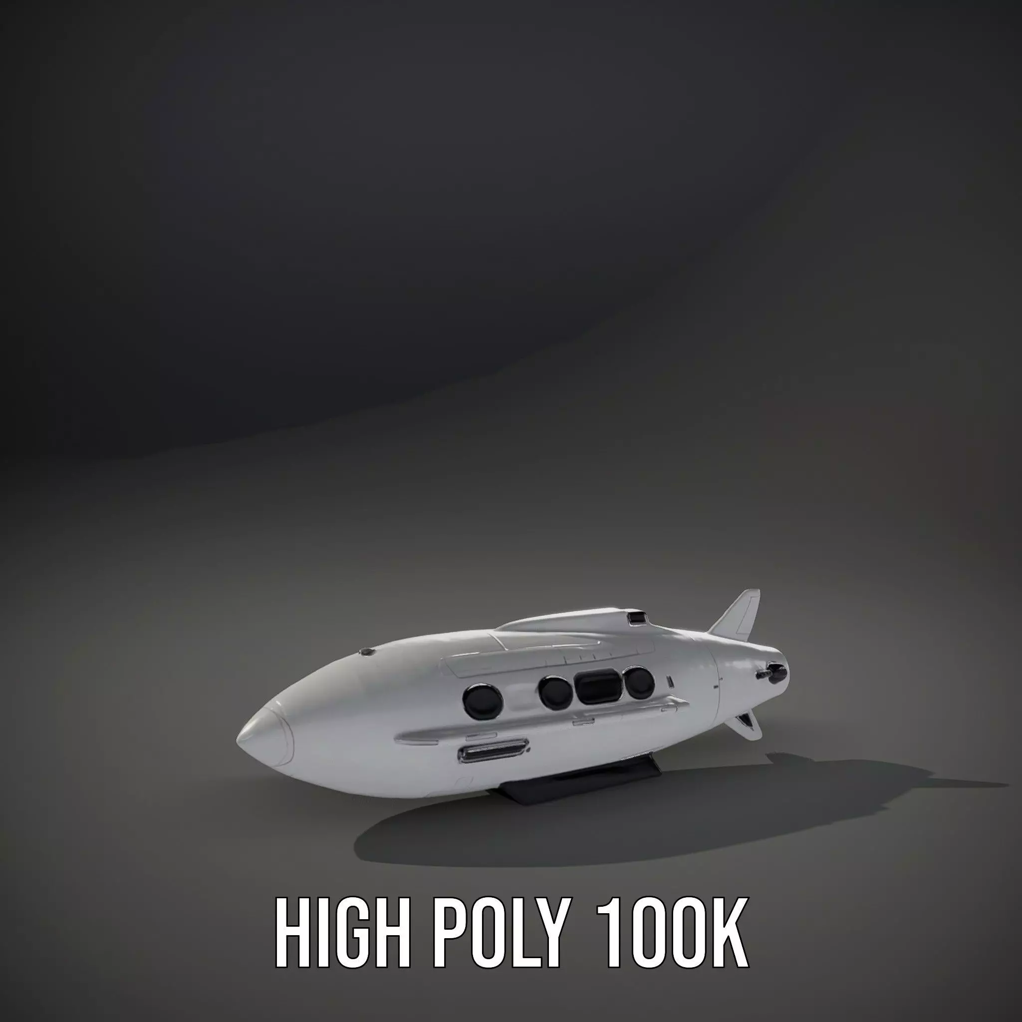 Sleek White Submarine model pack Low-poly 3D model_8