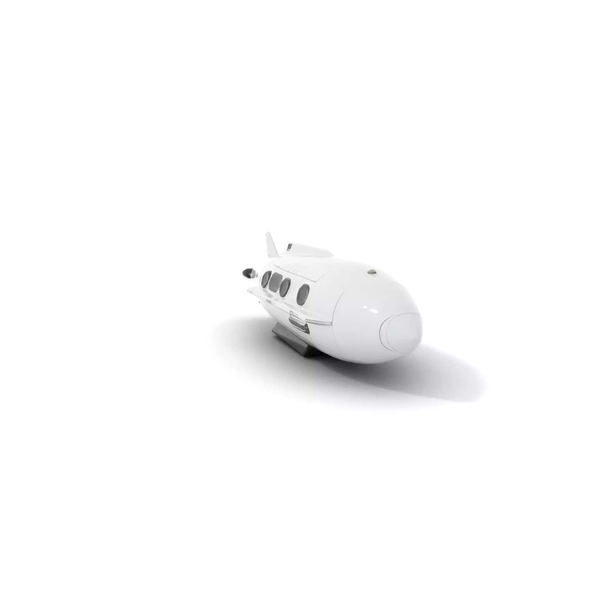 Sleek White Submarine model pack Low-poly 3D model_0