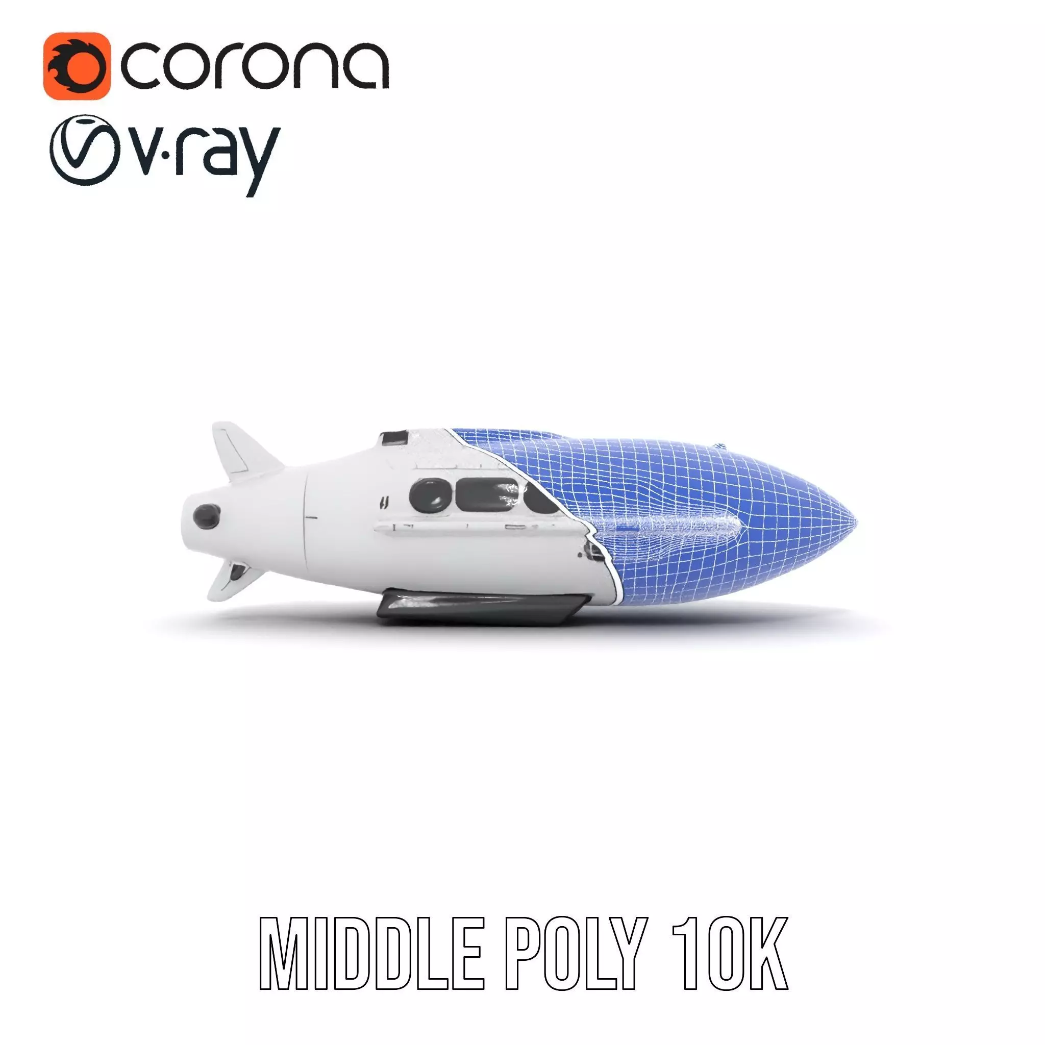 Sleek White Submarine model pack Low-poly 3D model_27