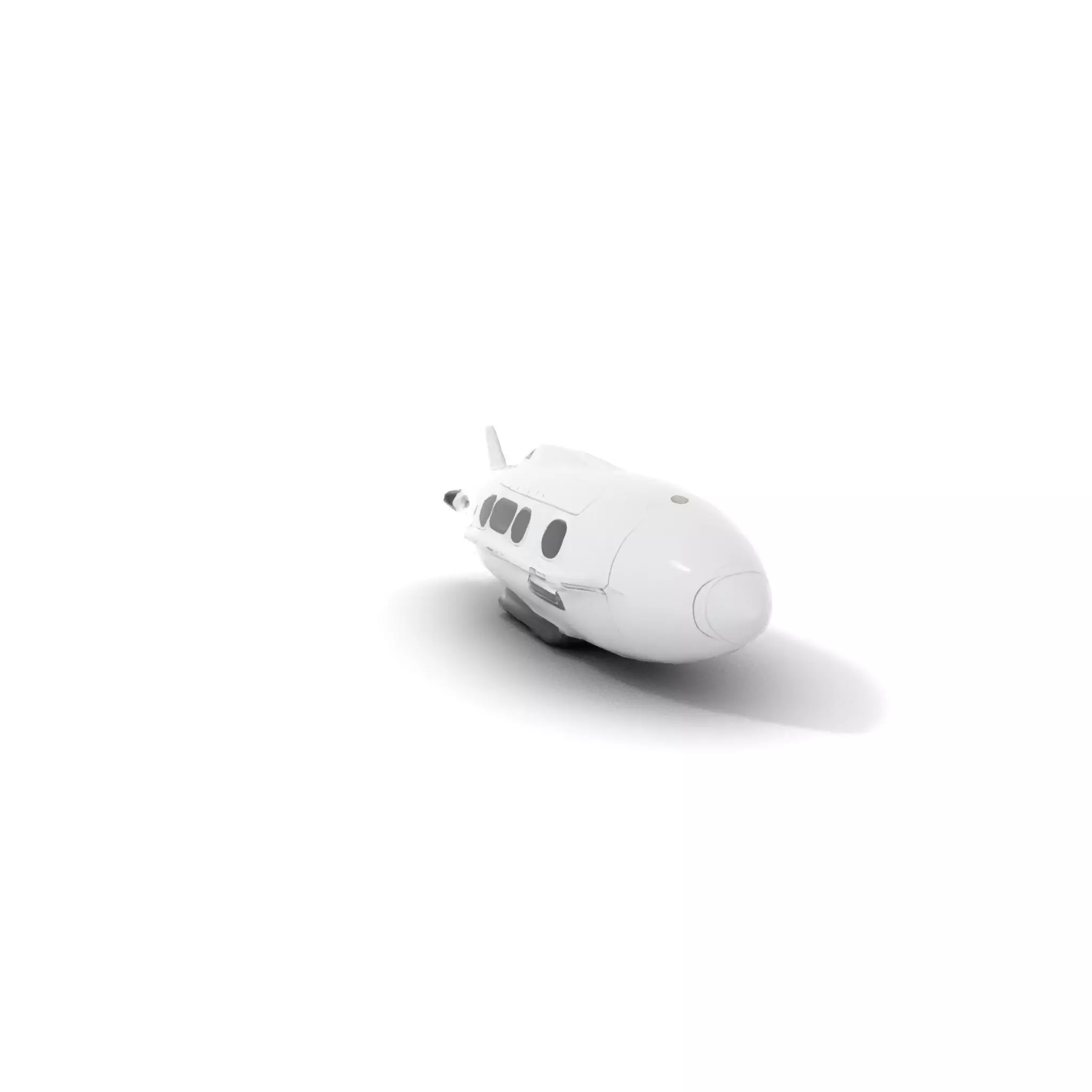 Sleek White Submarine model pack Low-poly 3D model_9