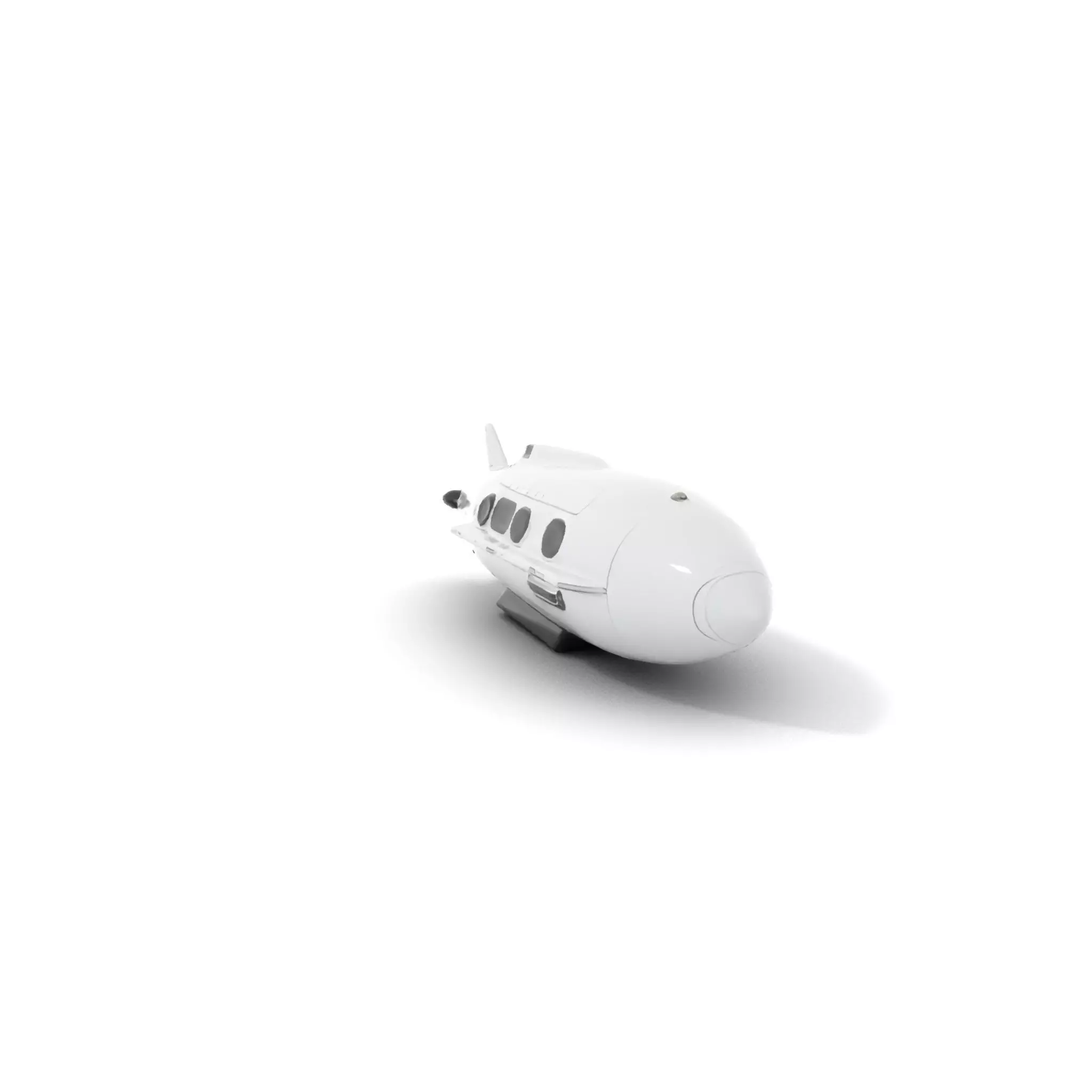 Sleek White Submarine model pack Low-poly 3D model_6