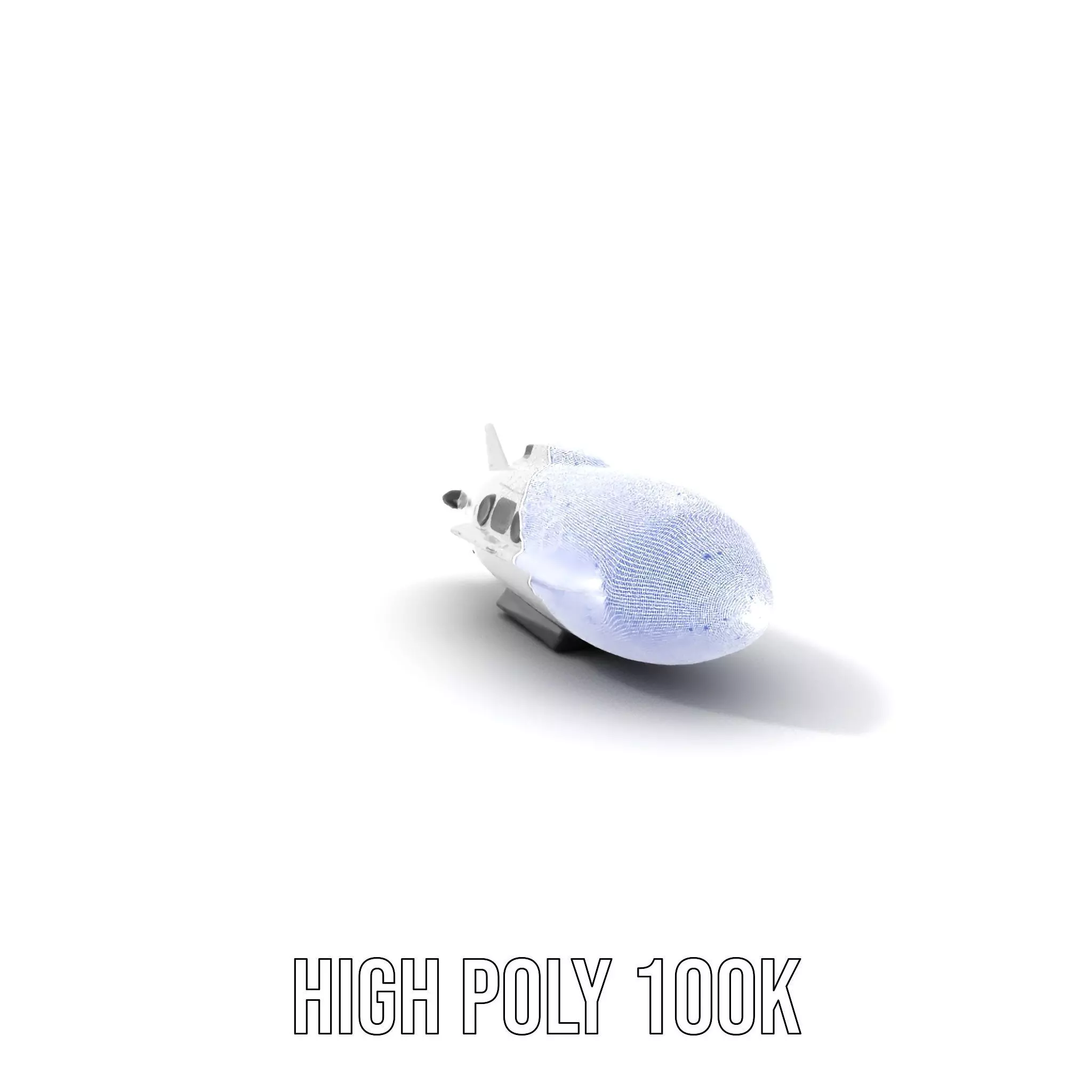 Sleek White Submarine model pack Low-poly 3D model_4