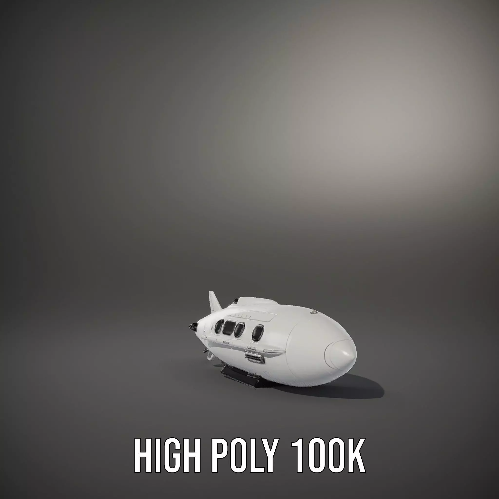 Sleek White Submarine model pack Low-poly 3D model_10