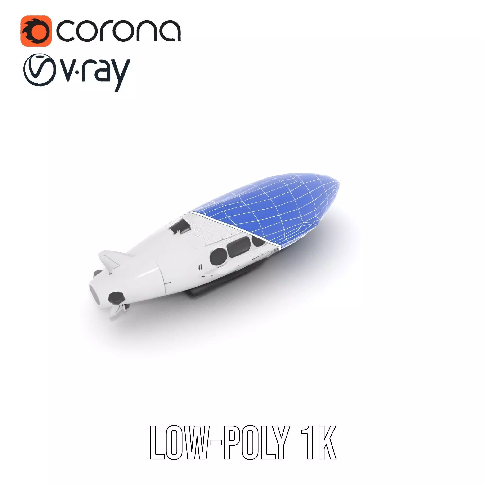 Sleek White Submarine model pack Low-poly 3D model_25