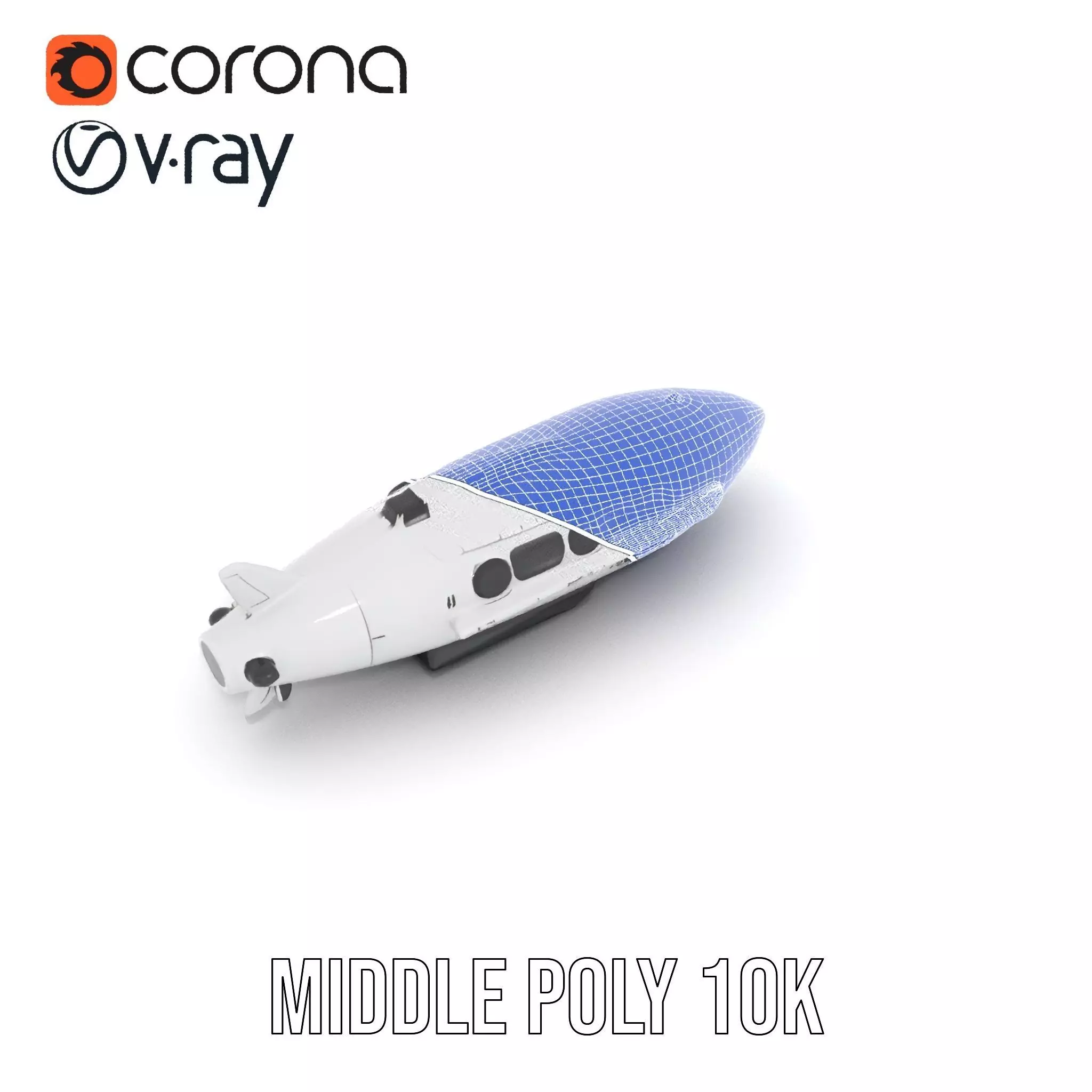 Sleek White Submarine model pack Low-poly 3D model_24