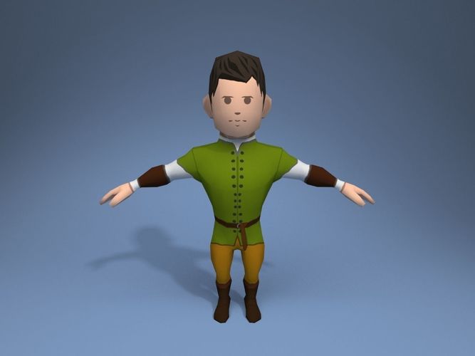 Medieval character nobleman 3 Low-poly 3D model