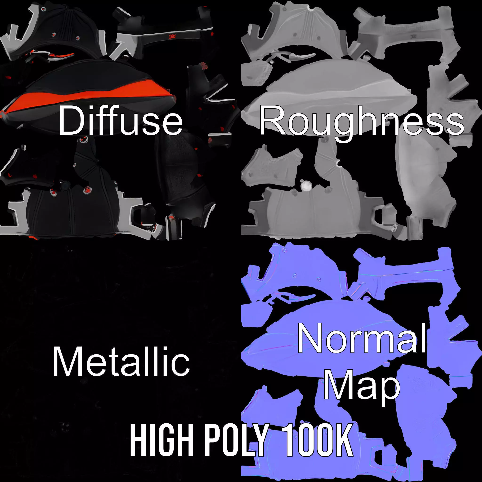 Sporty Hybrid Cap model pack Low-poly 3D model_3