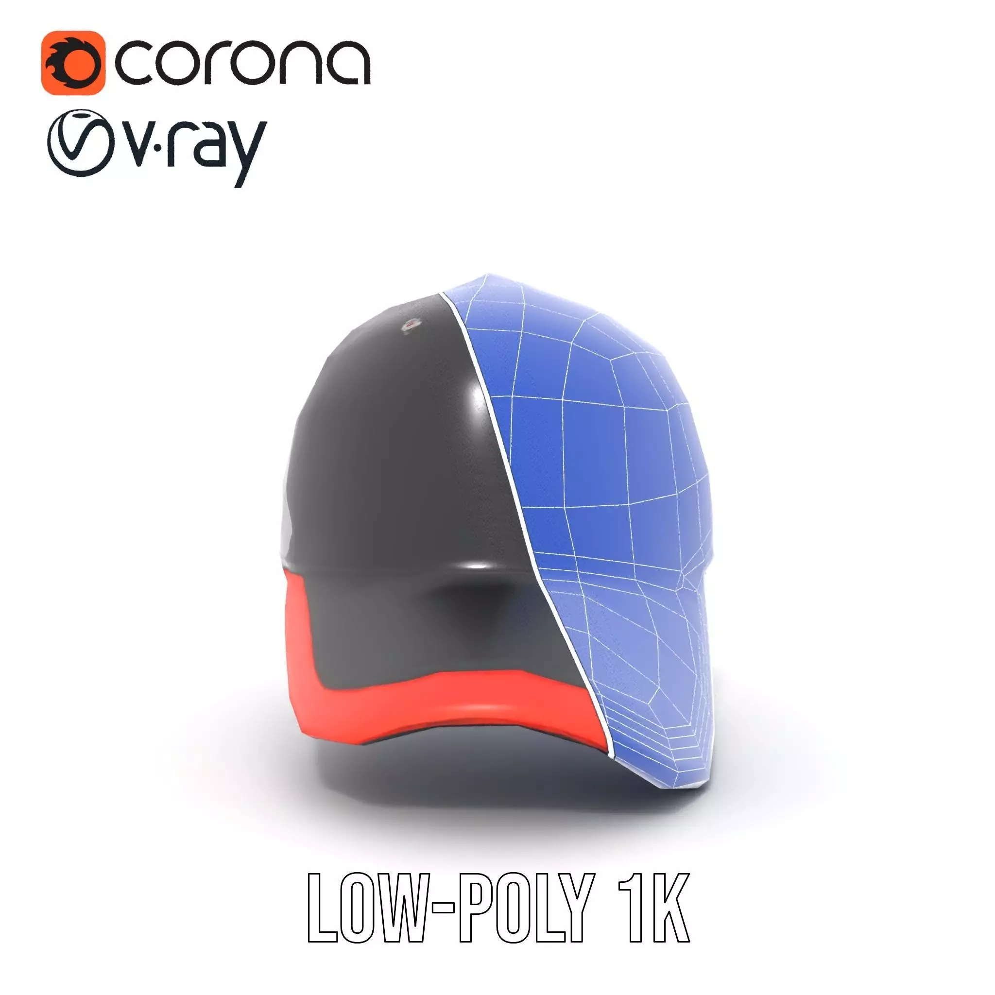 Sporty Hybrid Cap model pack Low-poly 3D model_20