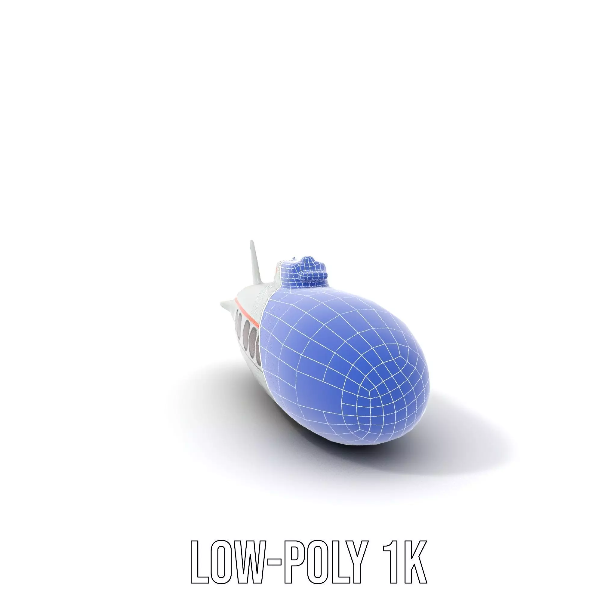 Futuristic Submarine model pack Low-poly 3D model_24