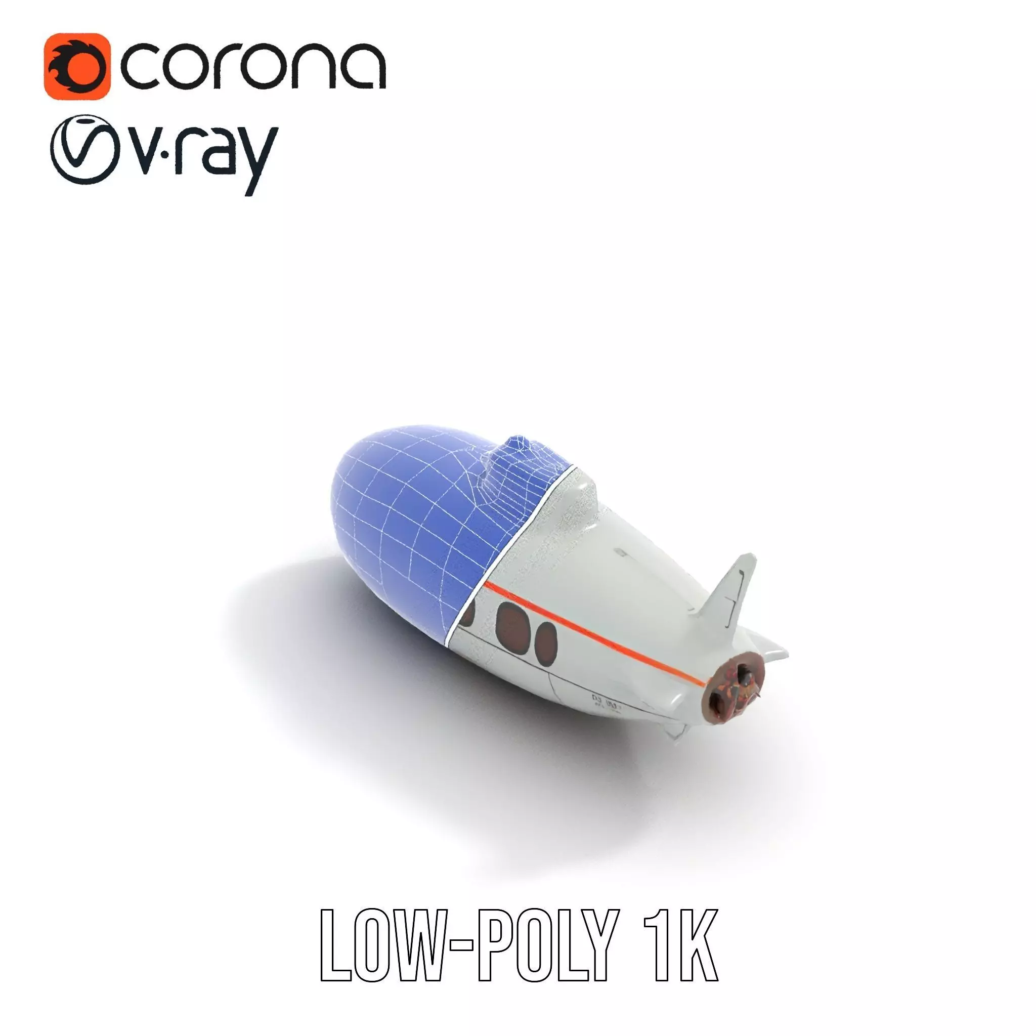 Futuristic Submarine model pack Low-poly 3D model_14