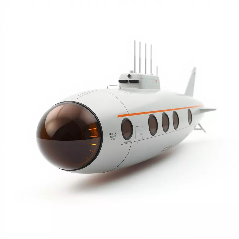Futuristic Submarine model pack Low-poly 3D model_2