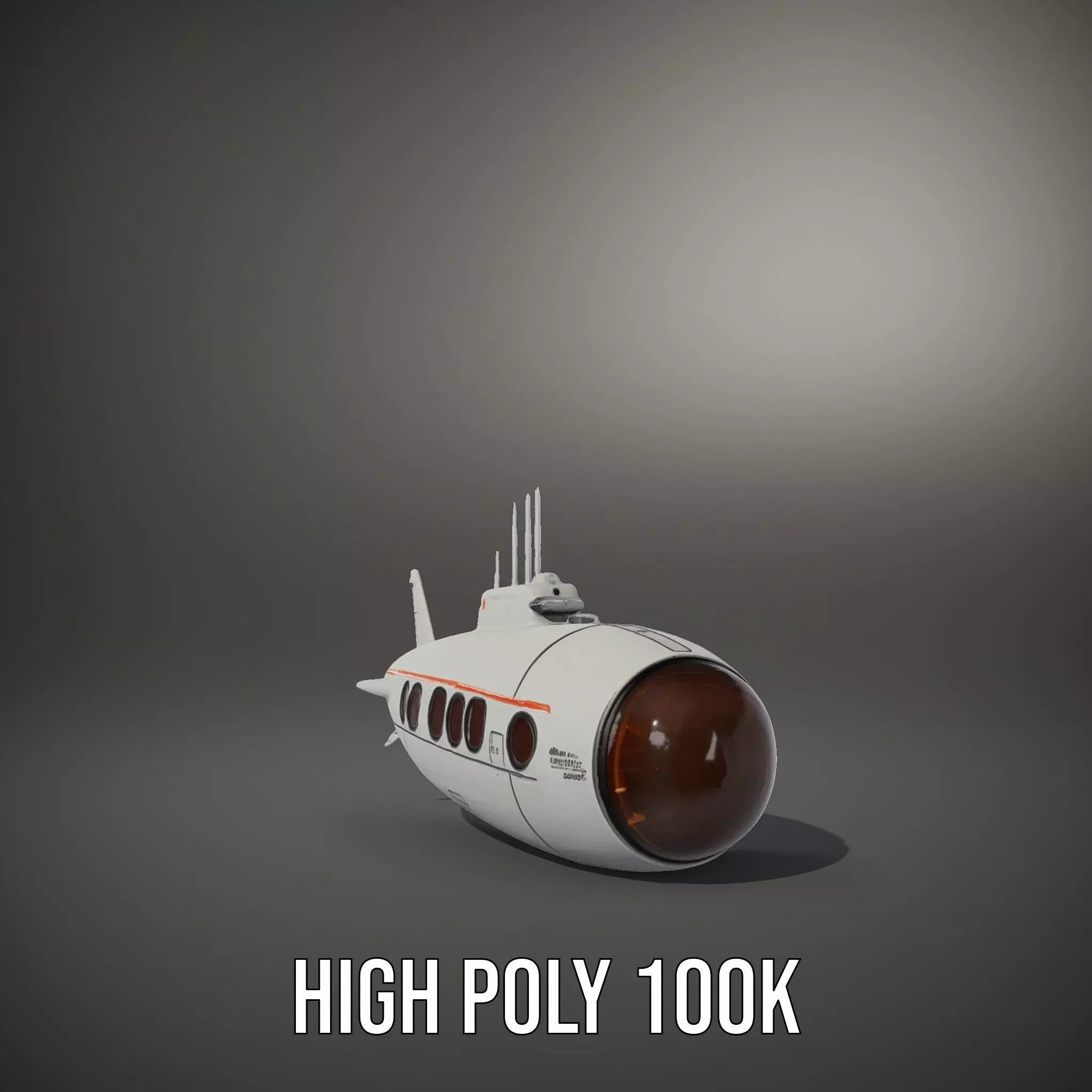 Futuristic Submarine model pack Low-poly 3D model_8