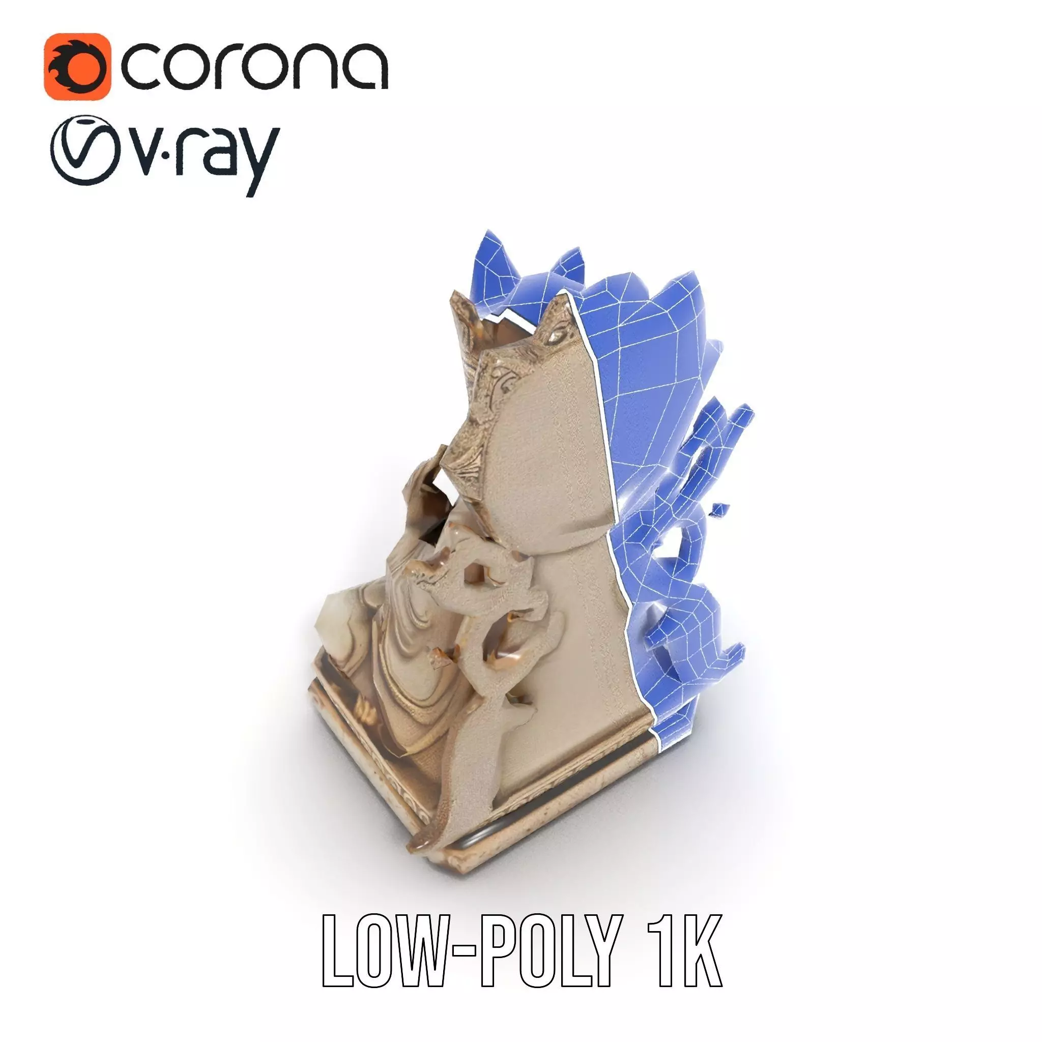 Serene Buddha Sculpture model pack Low-poly 3D model_20