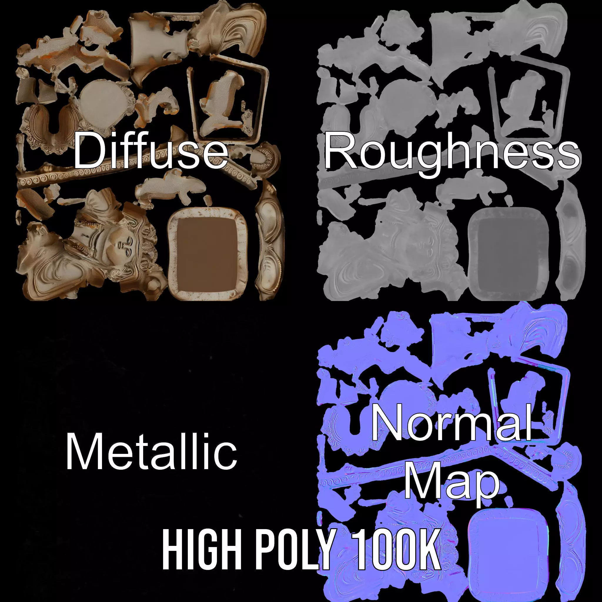 Serene Buddha Sculpture model pack Low-poly 3D model_3