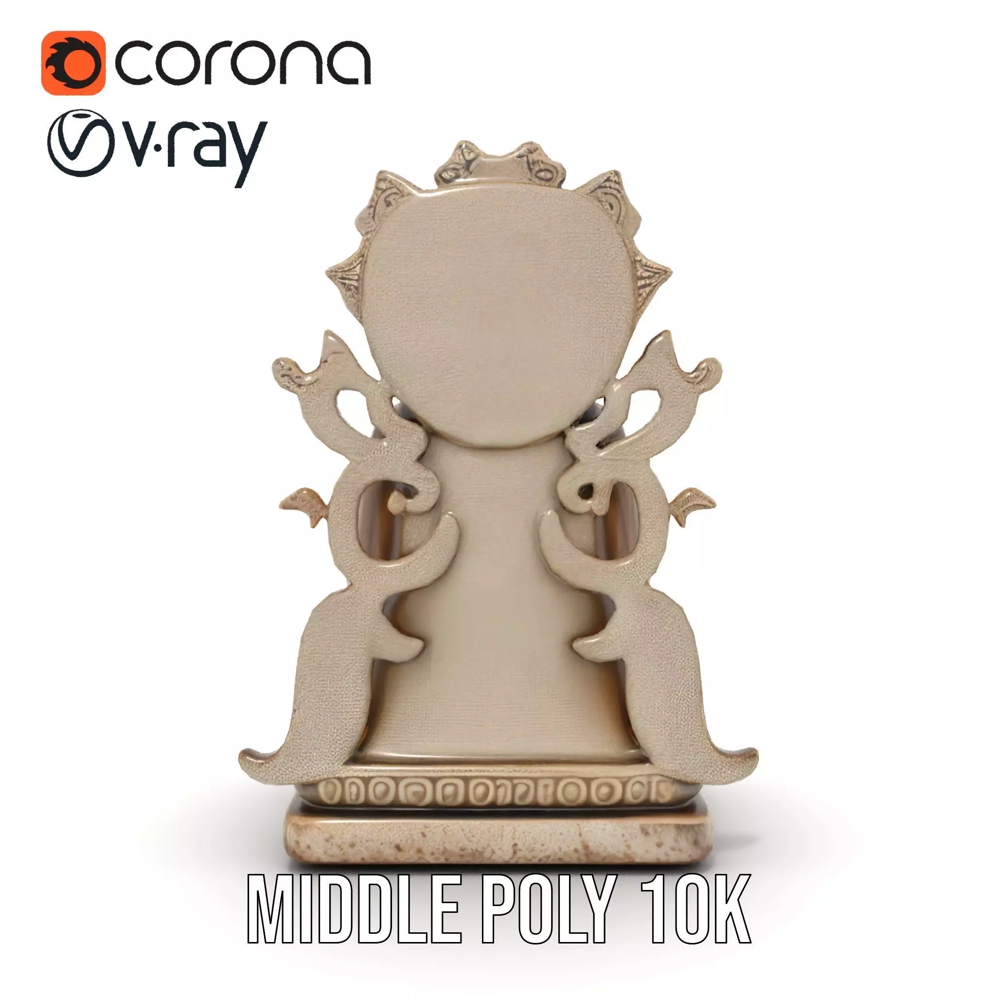 Serene Buddha Sculpture model pack Low-poly 3D model_21