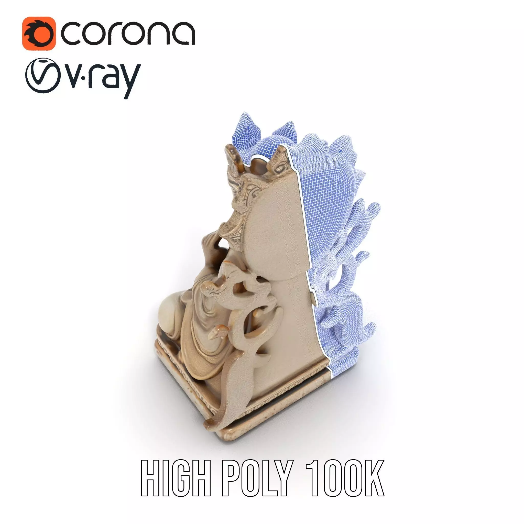 Serene Buddha Sculpture model pack Low-poly 3D model_32