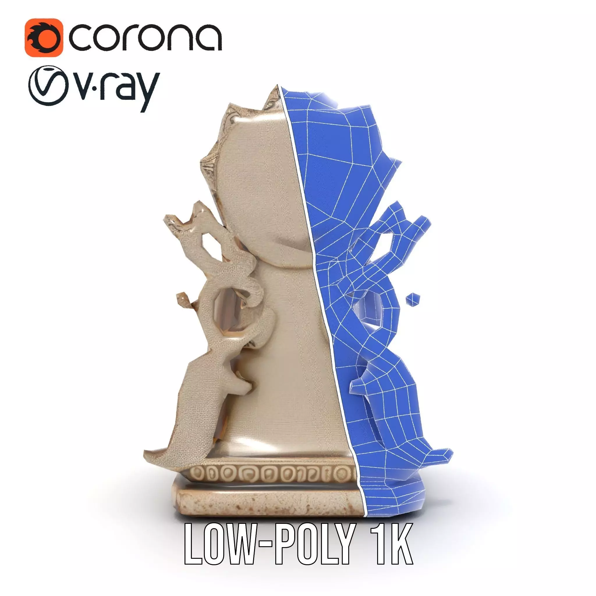 Serene Buddha Sculpture model pack Low-poly 3D model_24