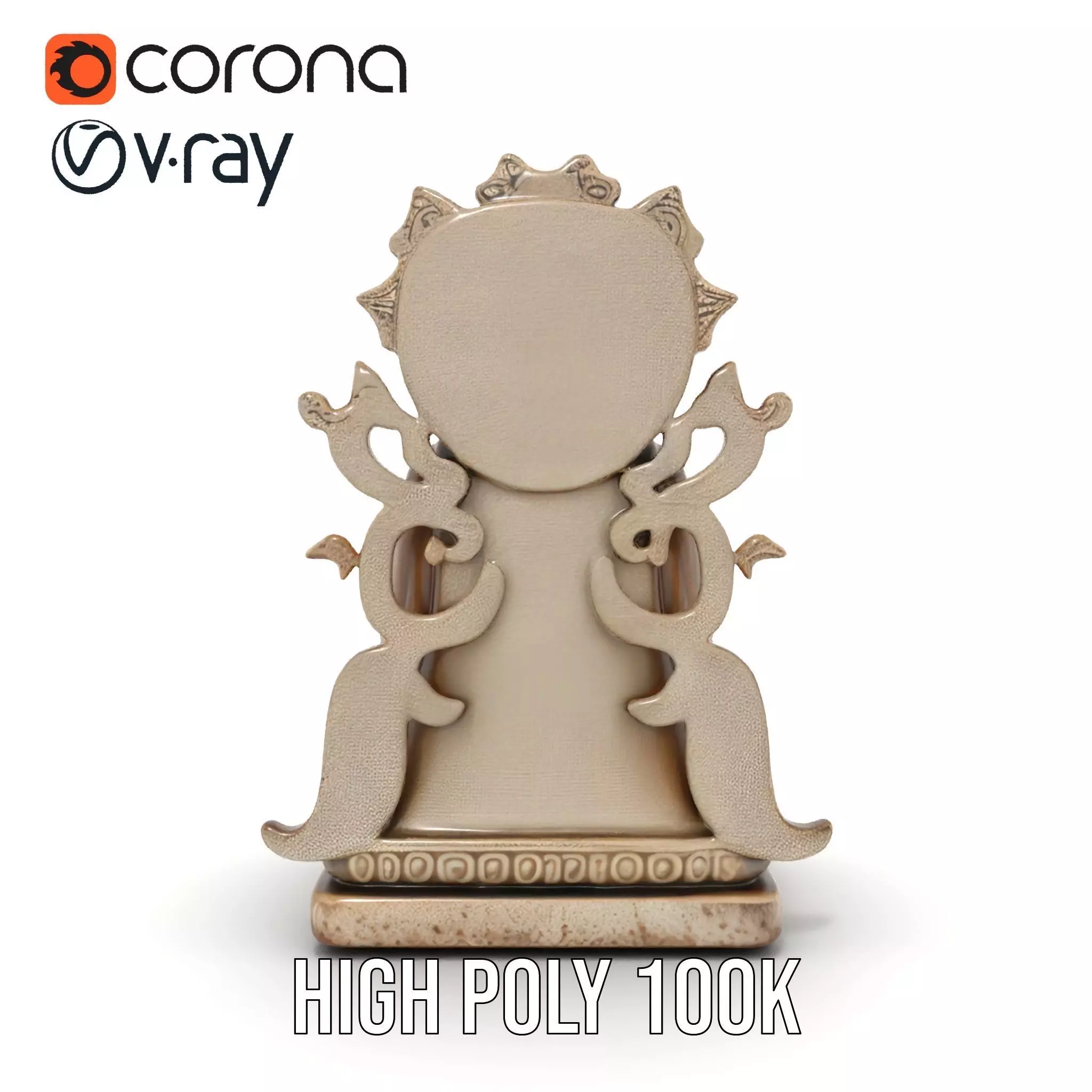 Serene Buddha Sculpture model pack Low-poly 3D model_15