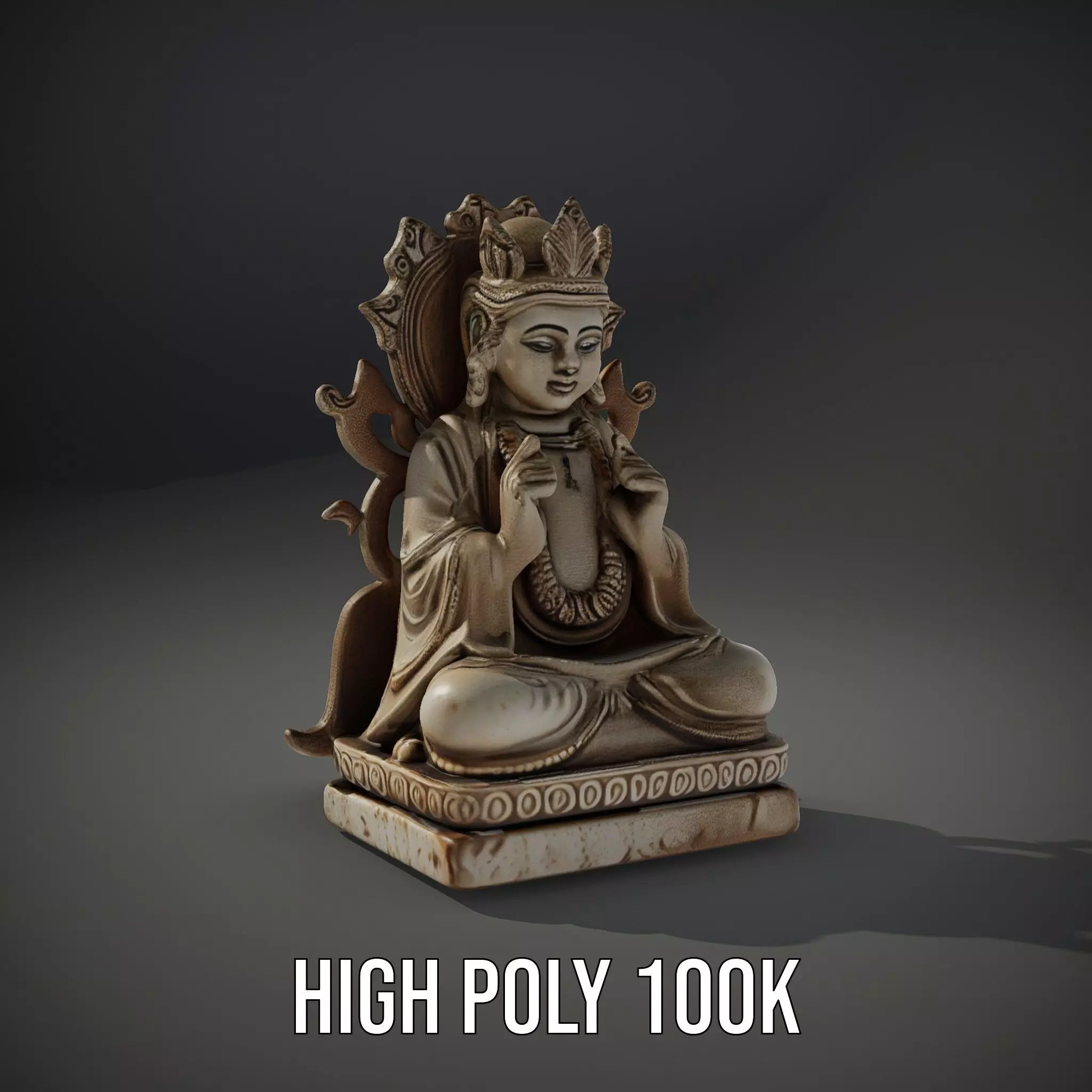 Serene Buddha Sculpture model pack Low-poly 3D model_10