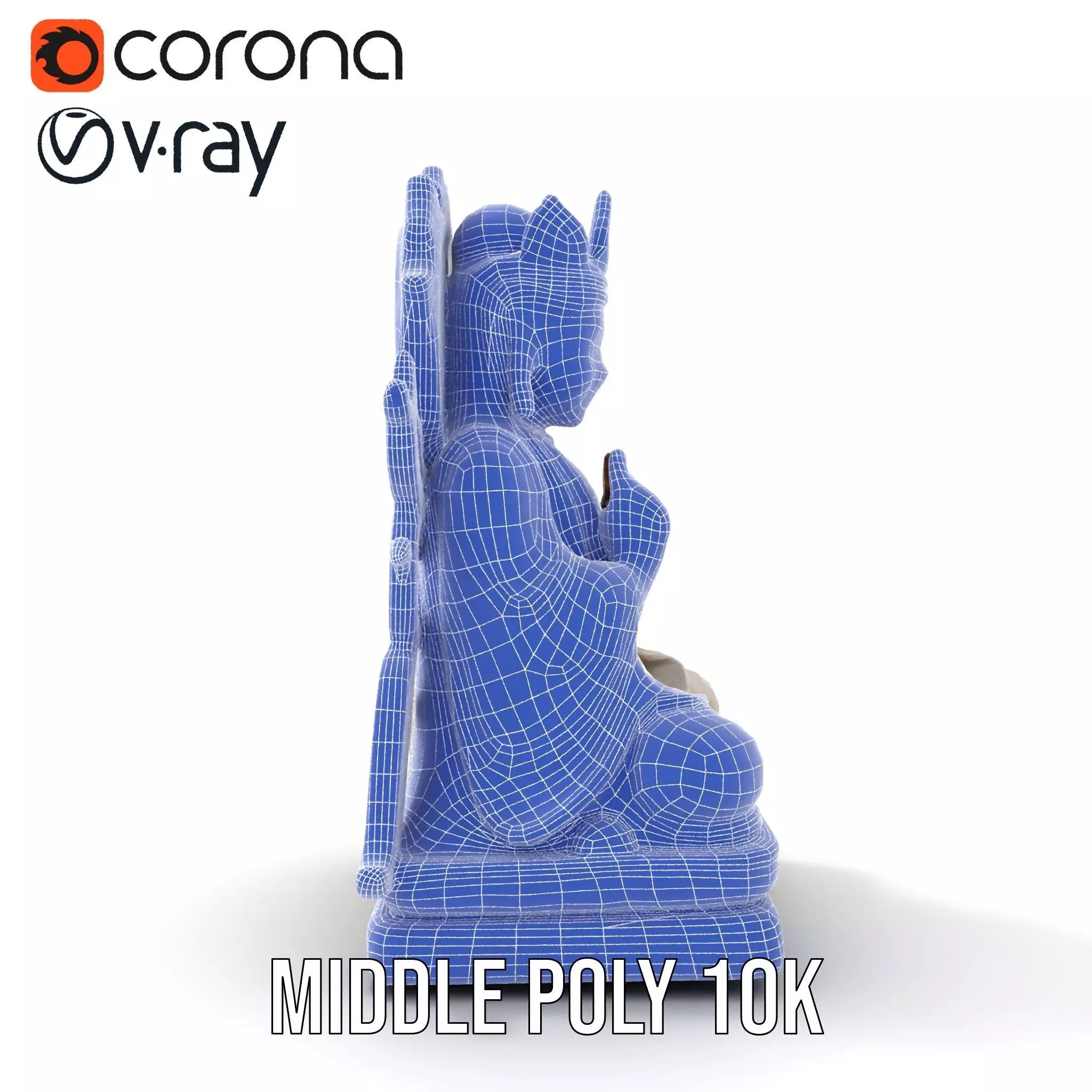Serene Buddha Sculpture model pack Low-poly 3D model_26