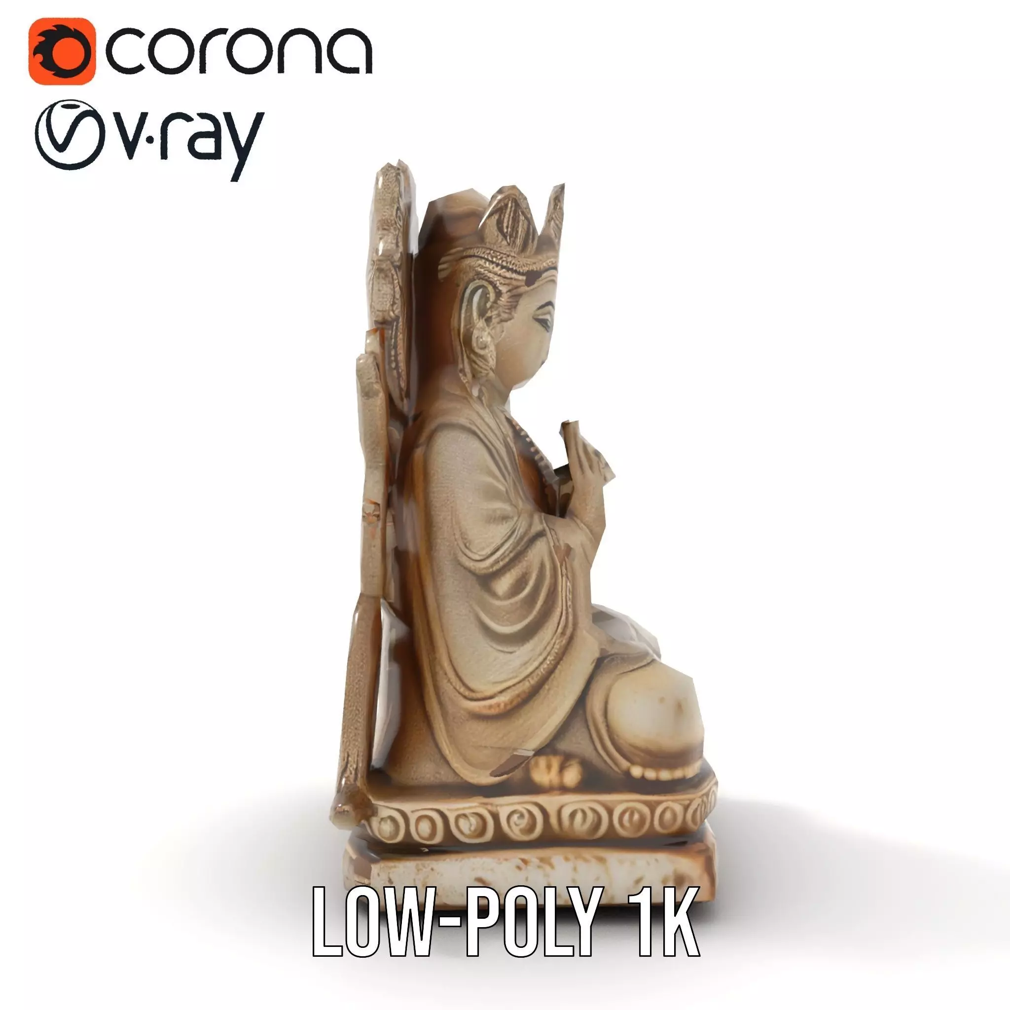 Serene Buddha Sculpture model pack Low-poly 3D model_22