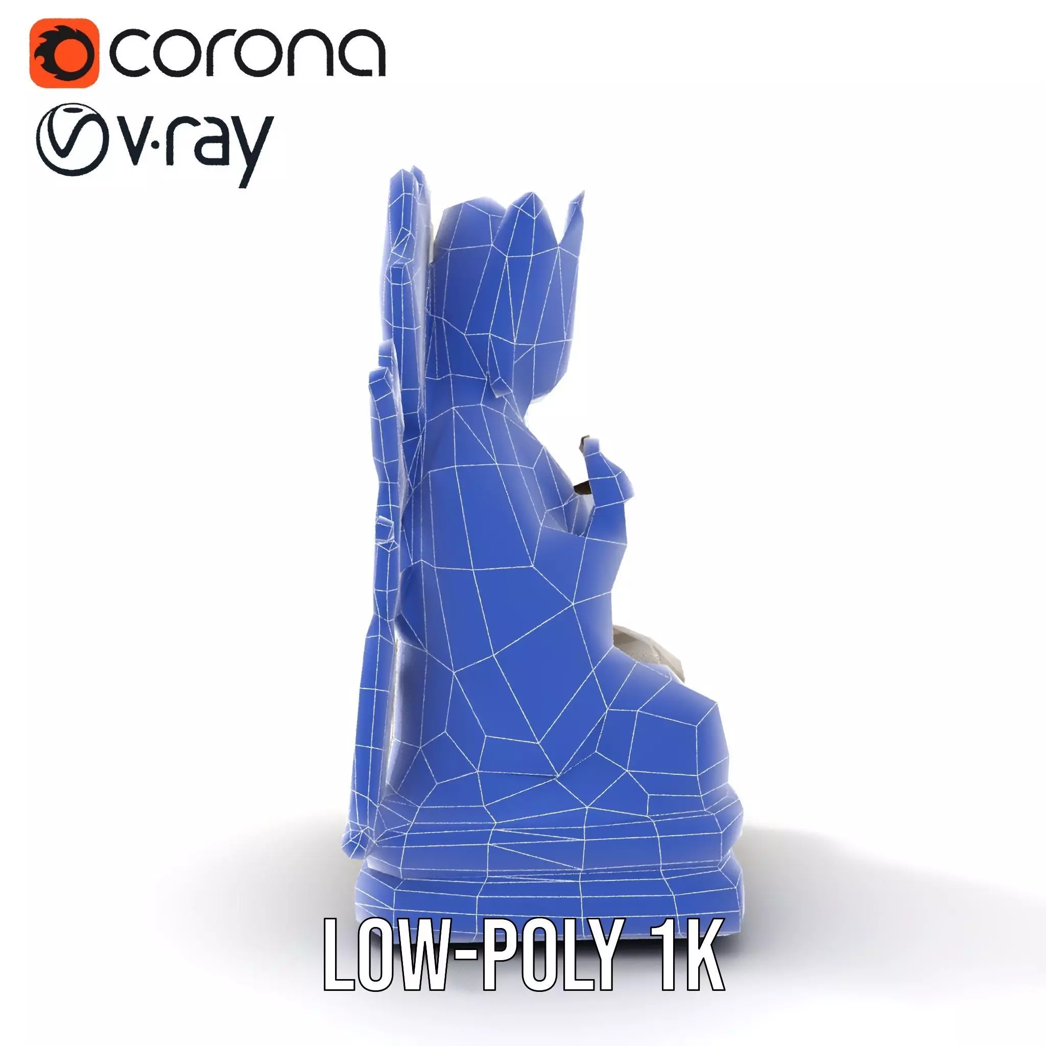 Serene Buddha Sculpture model pack Low-poly 3D model_27