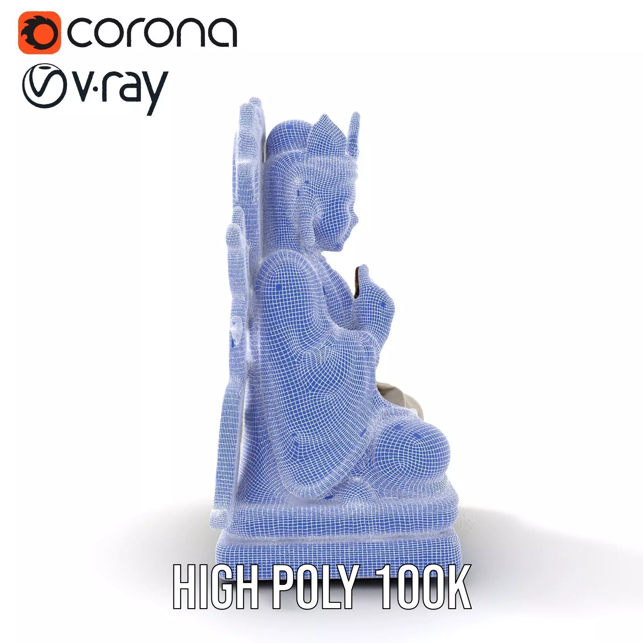 Serene Buddha Sculpture model pack Low-poly 3D model_33