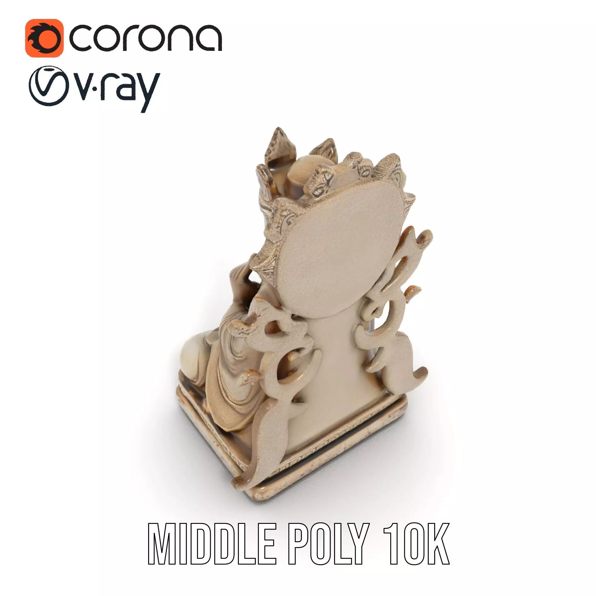 Serene Buddha Sculpture model pack Low-poly 3D model_16