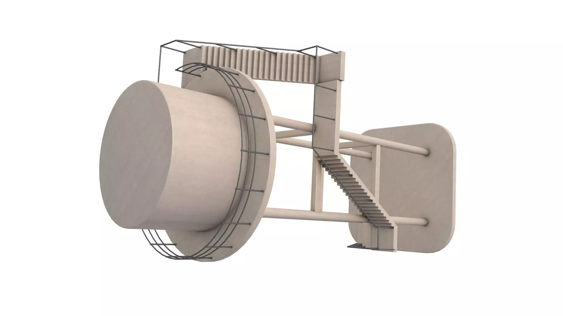 Water Storage Tank 3D model_3