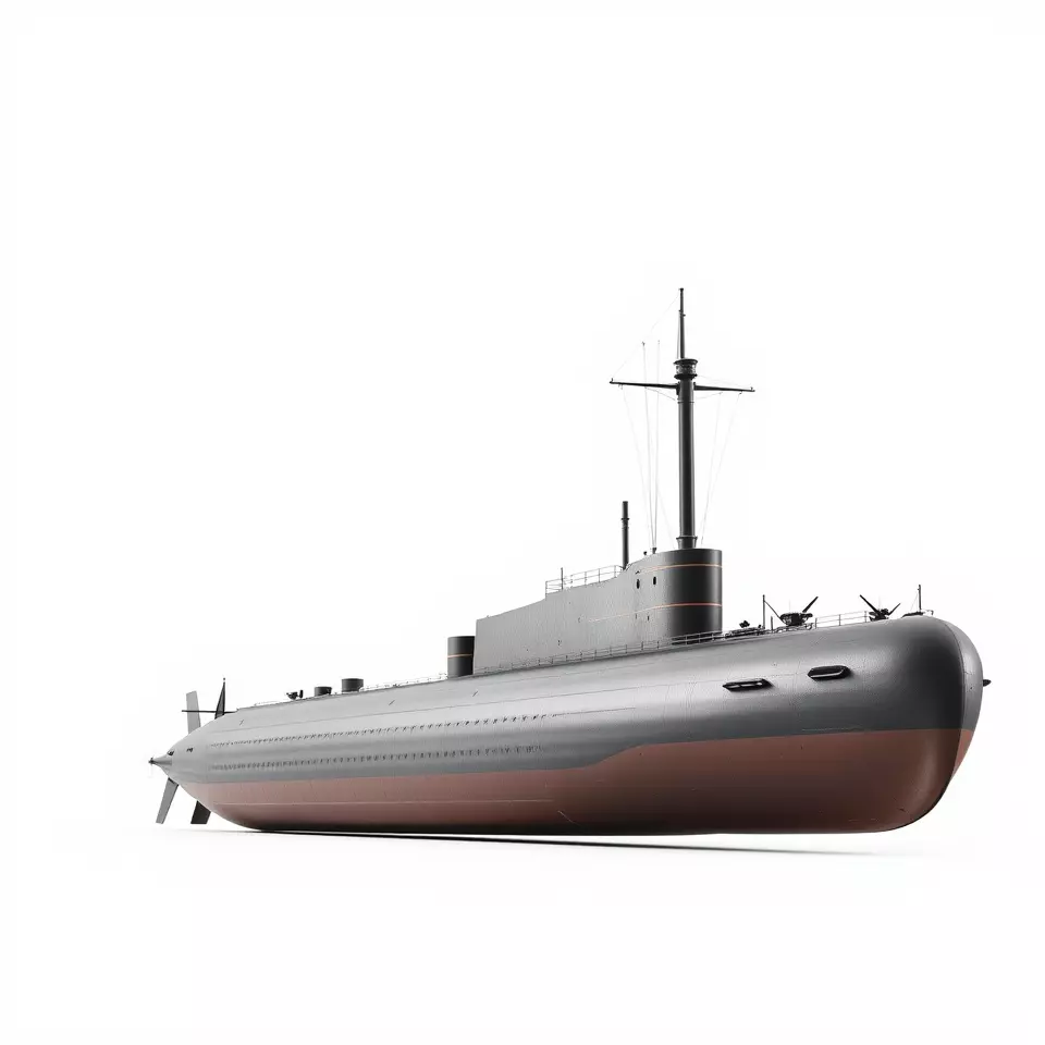 Sleek Submarine model pack Low-poly 3D model_2