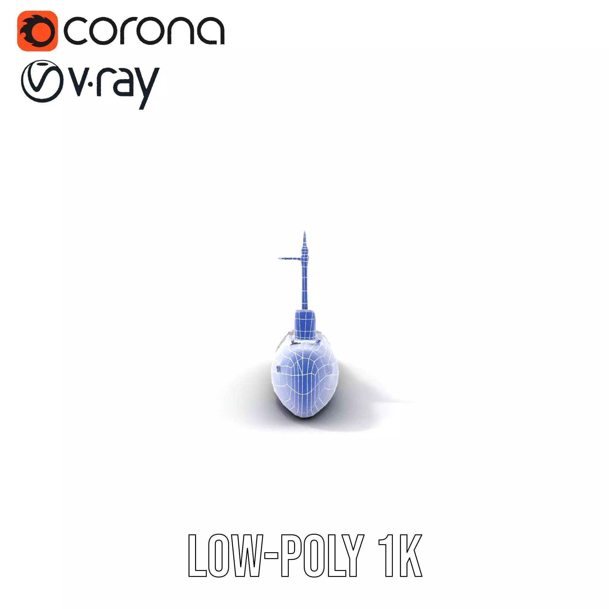 Sleek Submarine model pack Low-poly 3D model_28