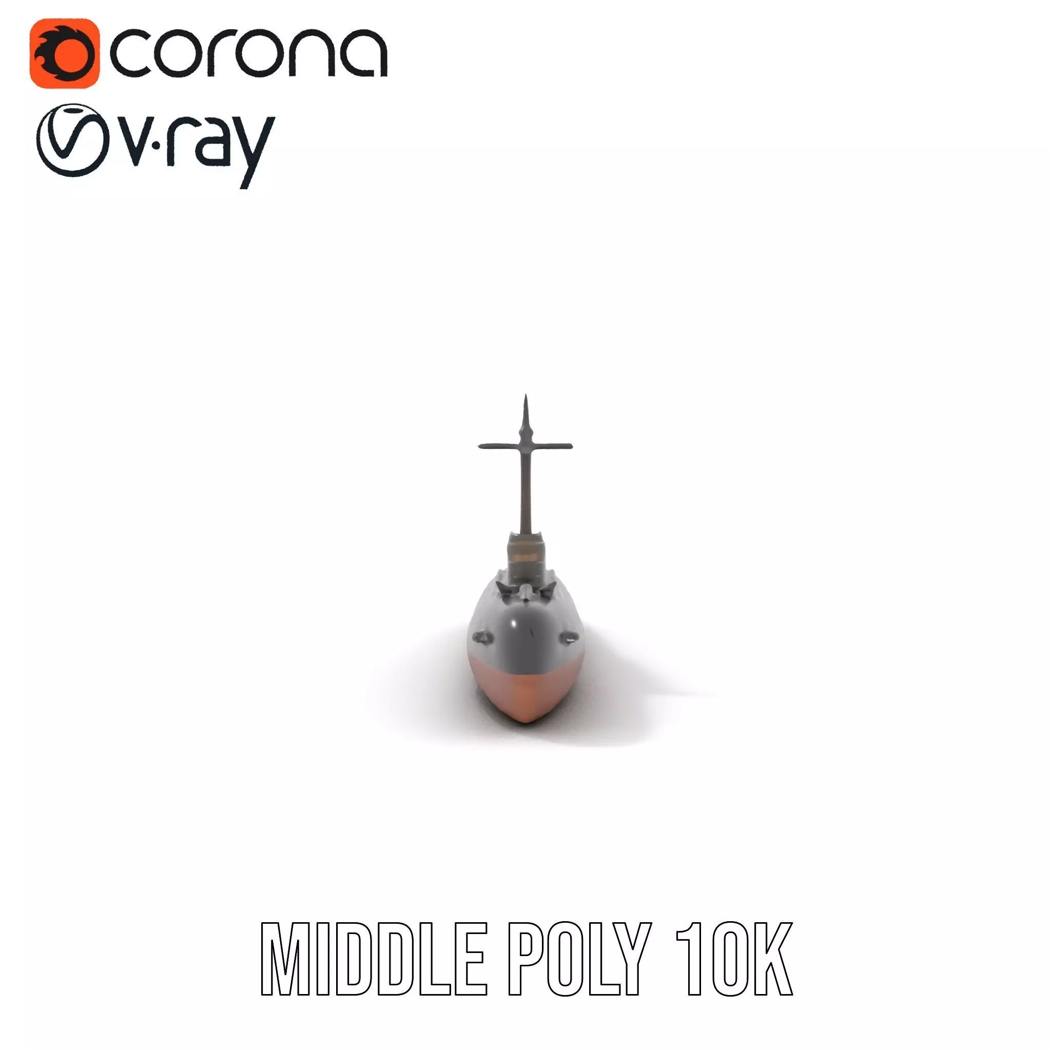 Sleek Submarine model pack Low-poly 3D model_5