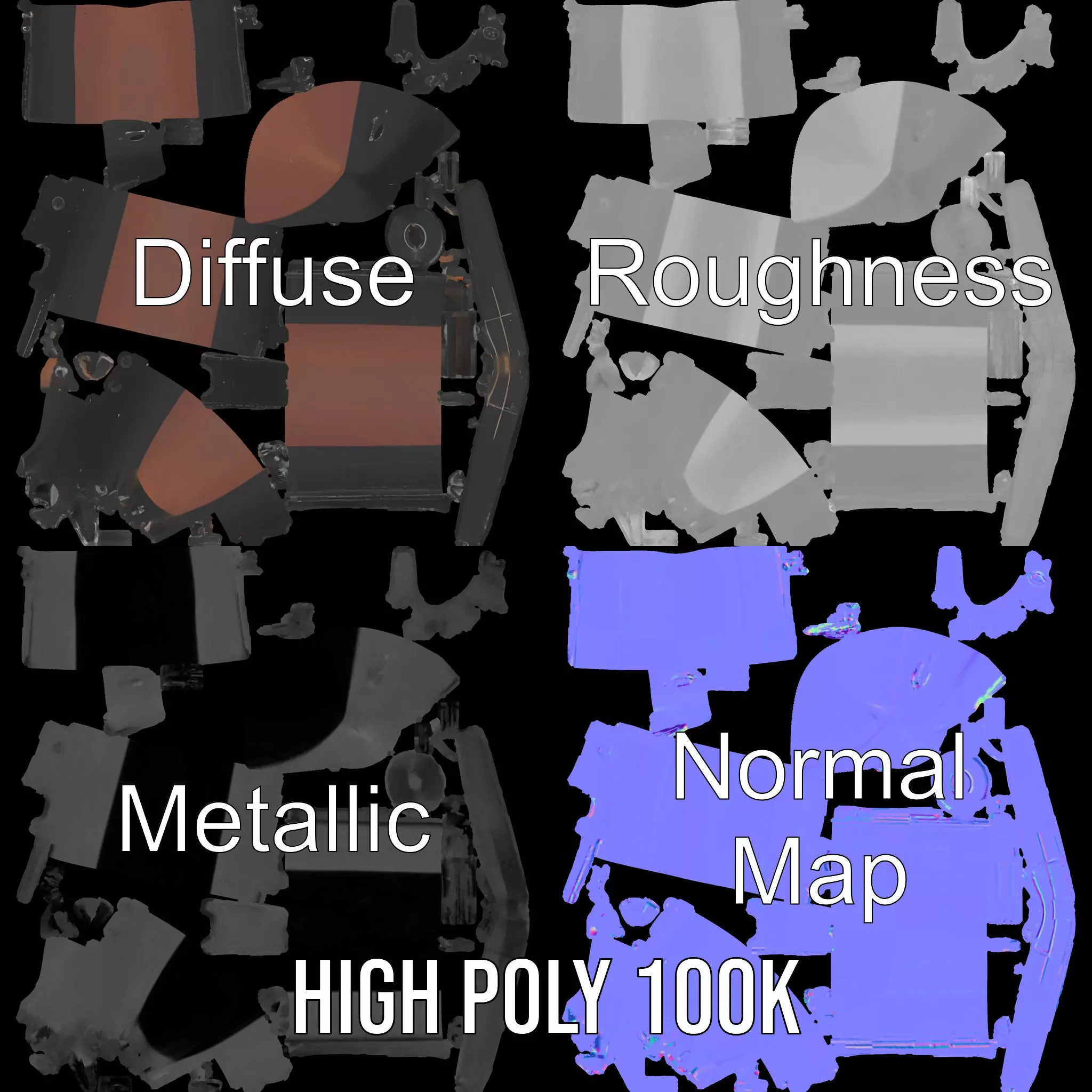 Sleek Submarine model pack Low-poly 3D model_3