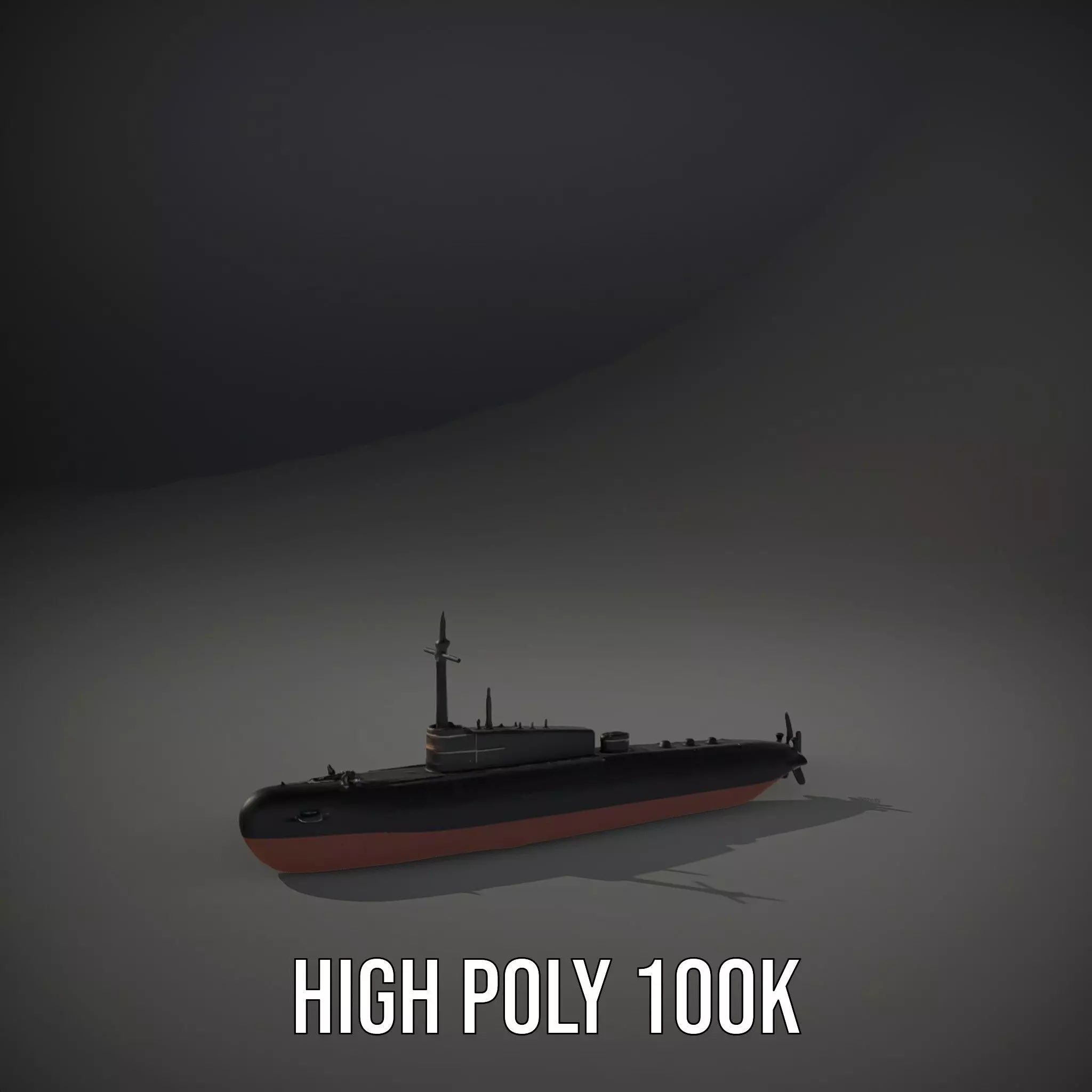Sleek Submarine model pack Low-poly 3D model_10