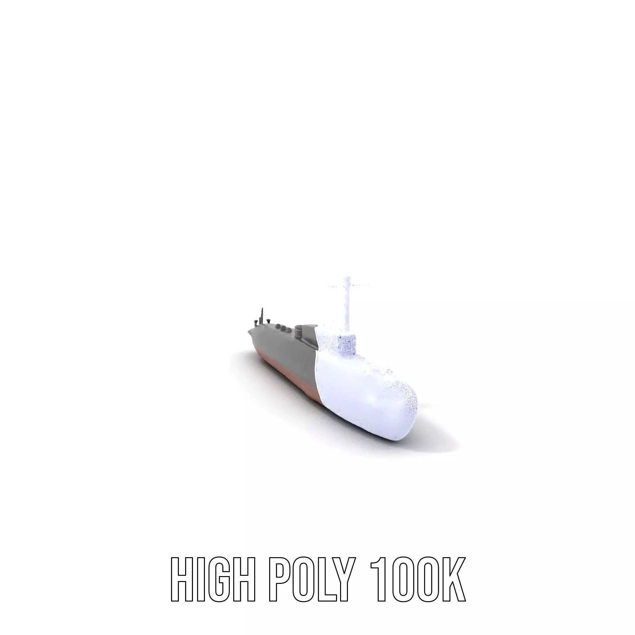 Sleek Submarine model pack Low-poly 3D model_4