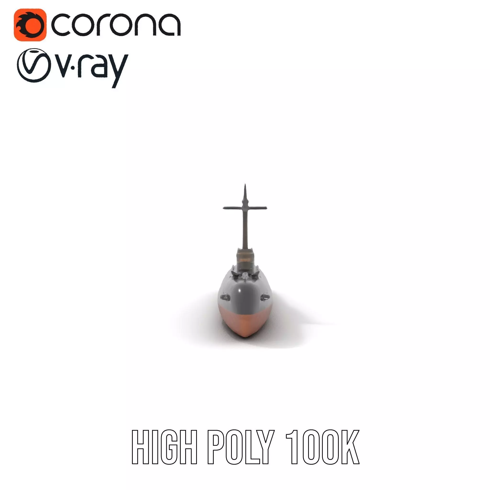 Sleek Submarine model pack Low-poly 3D model_15