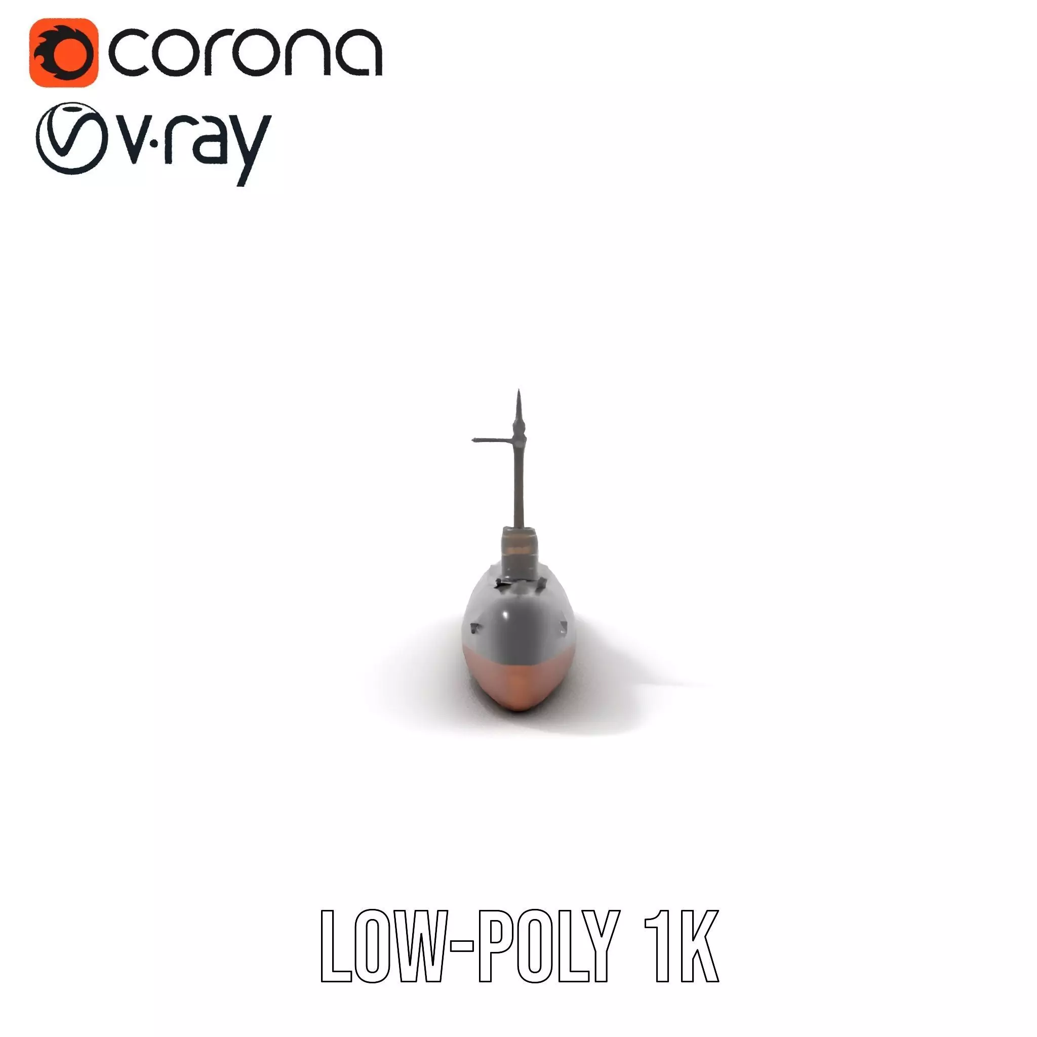 Sleek Submarine model pack Low-poly 3D model_9