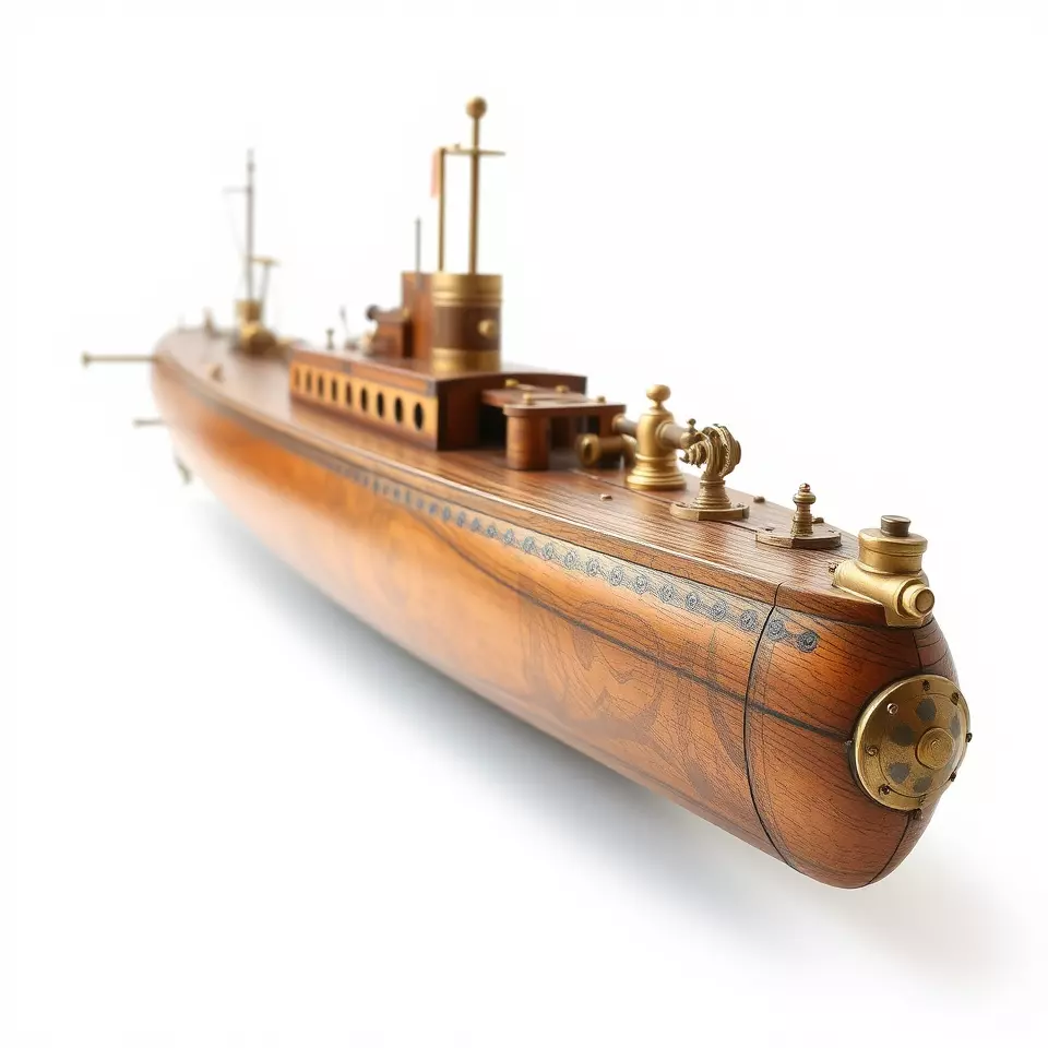 Antique Brass Submarine model pack Low-poly 3D model_2