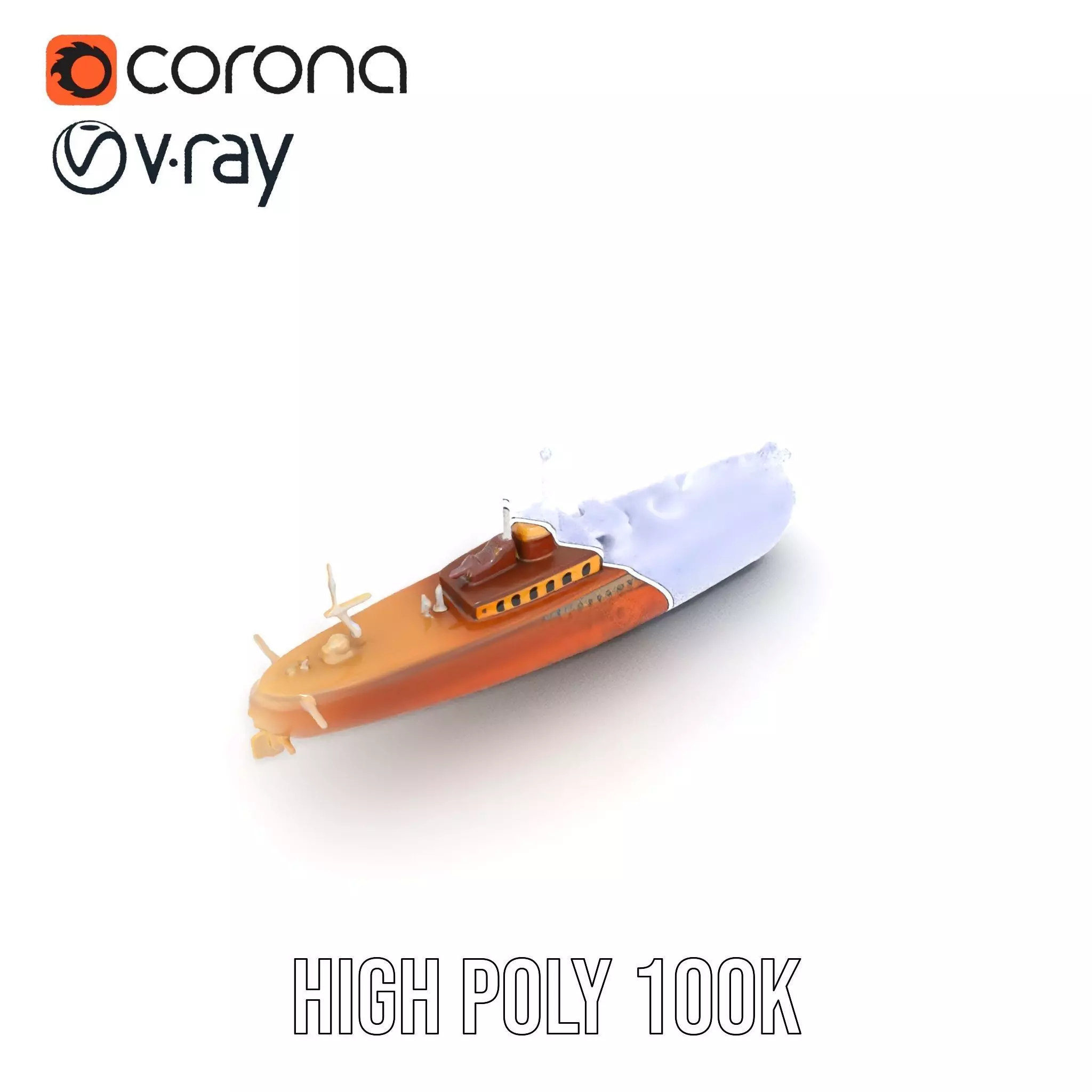 Antique Brass Submarine model pack Low-poly 3D model_20