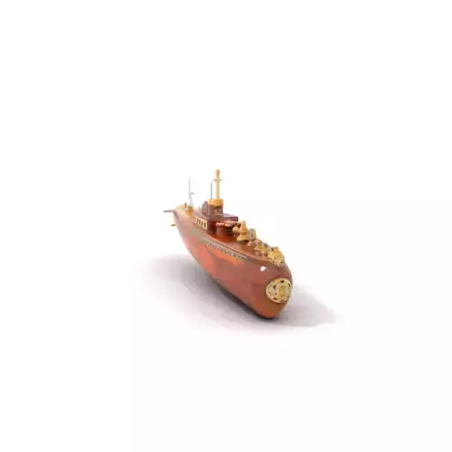 Antique Brass Submarine model pack Low-poly 3D model
