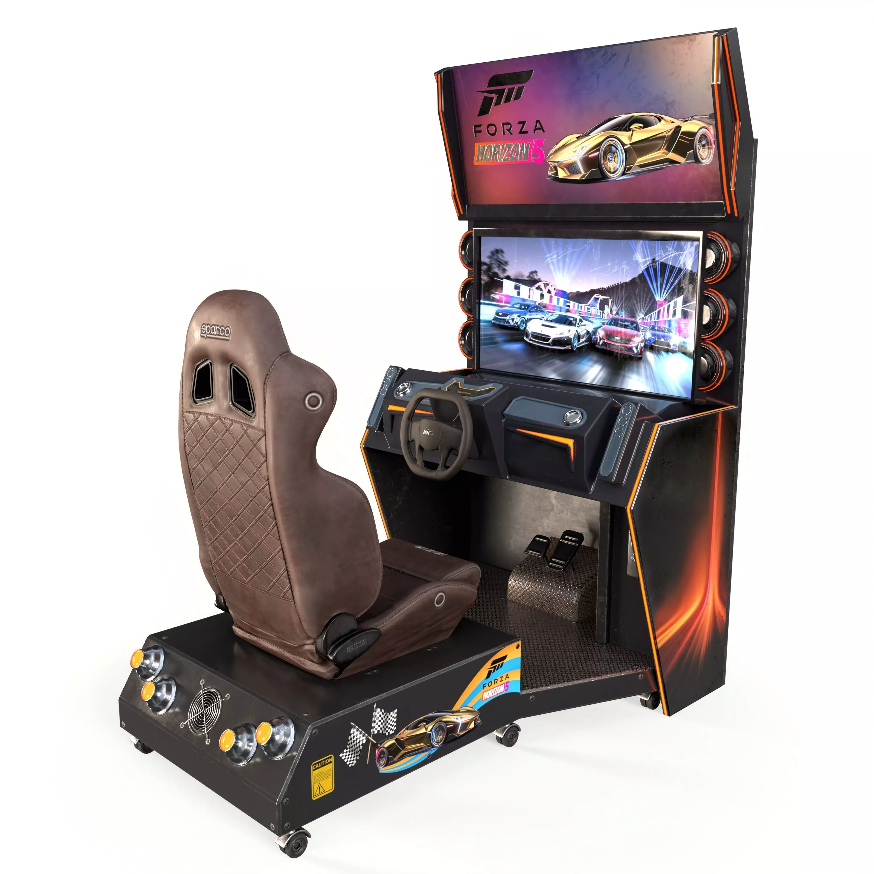 Car Racing Game Arcade Machine 3D model_13