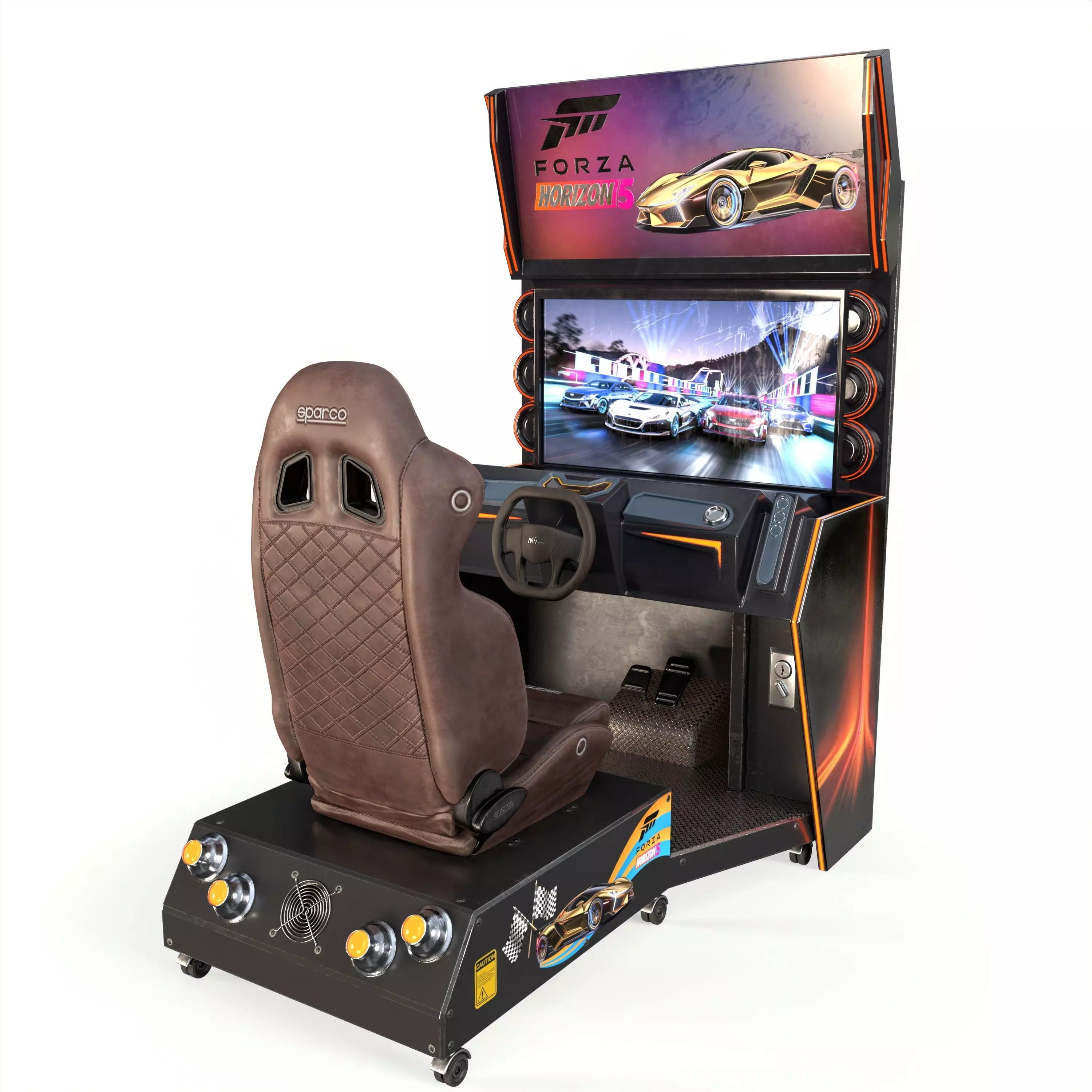 Car Racing Game Arcade Machine 3D model_14