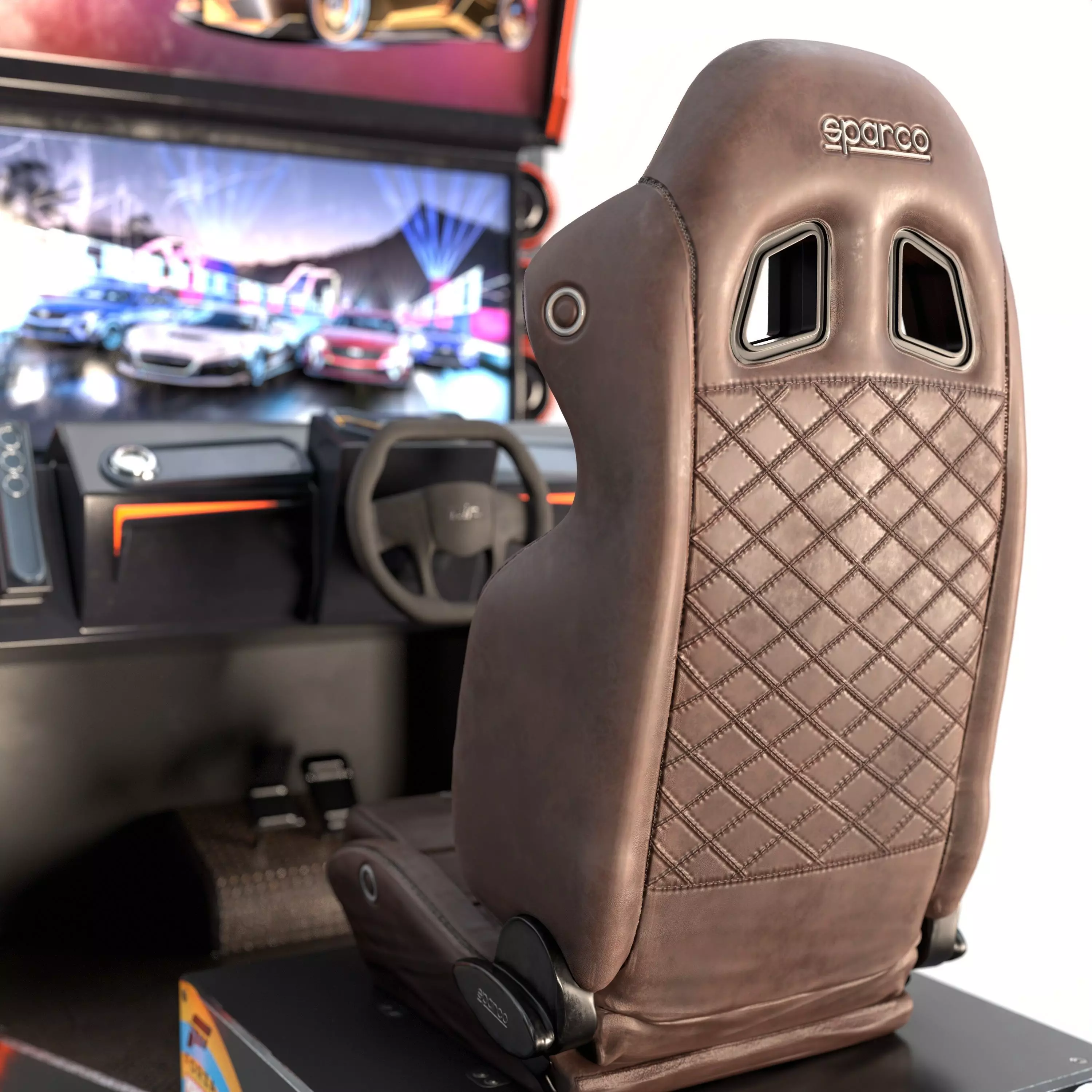 Car Racing Game Arcade Machine 3D model_8