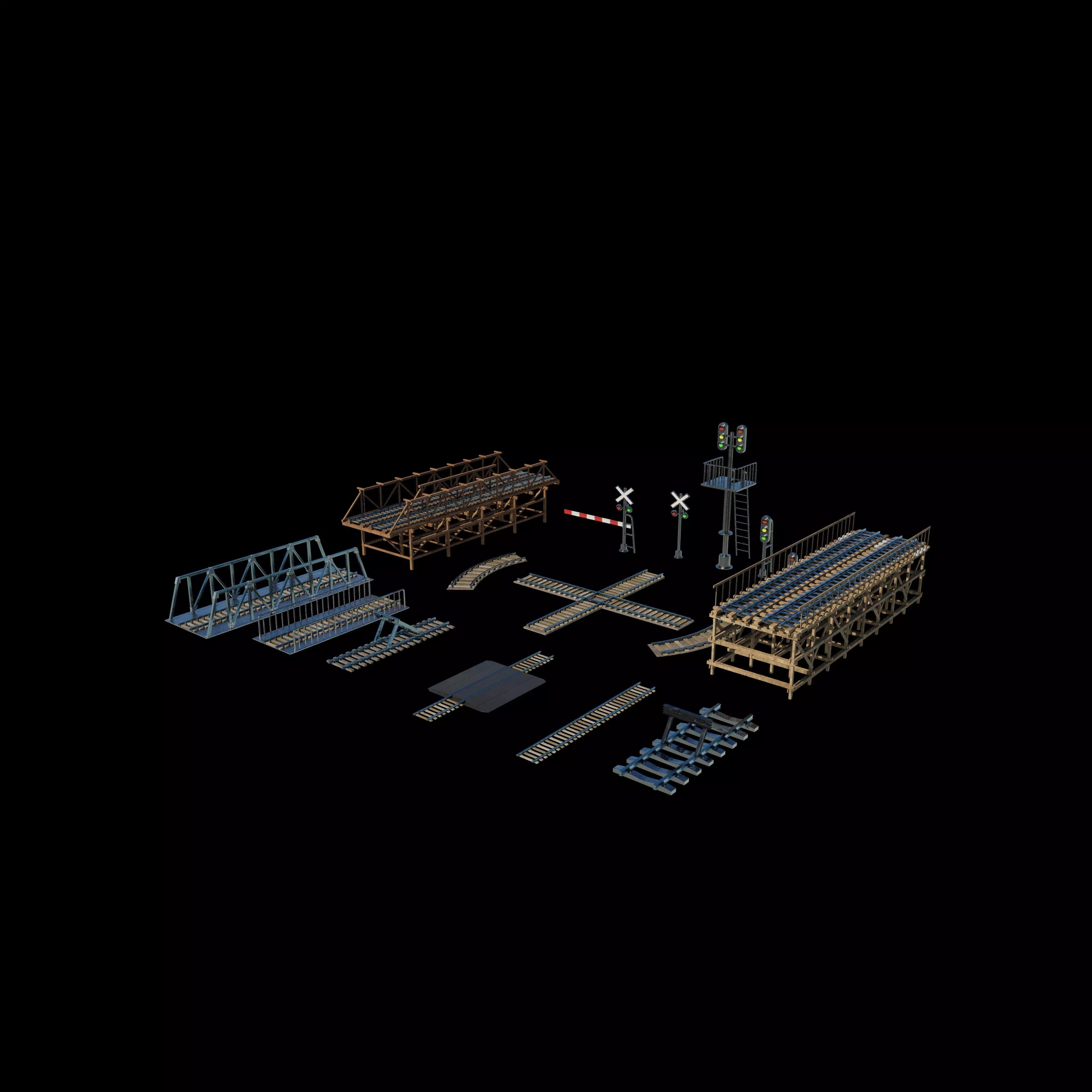 railway pack 3D model_0