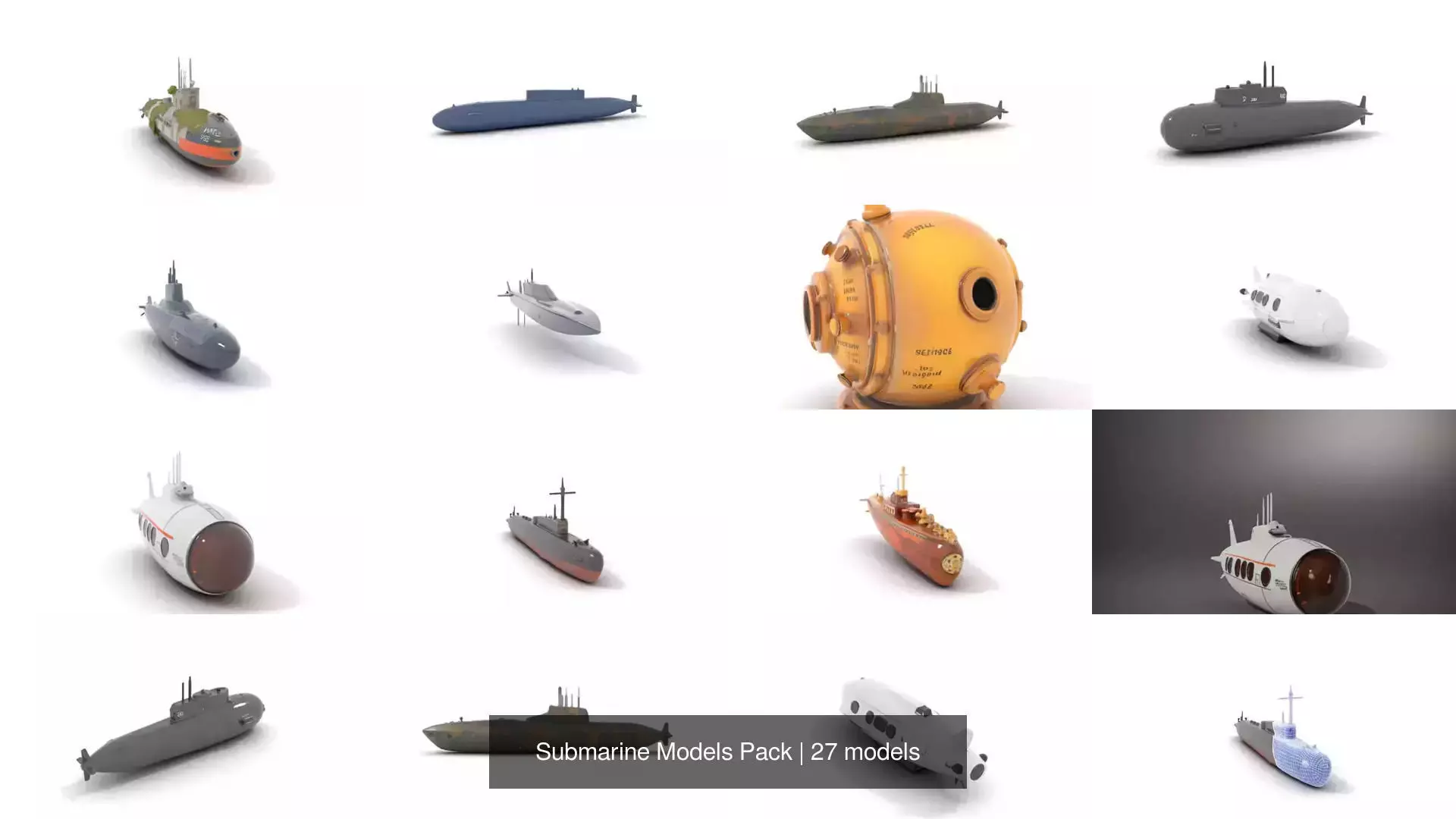 Submarine Models Pack 3D Model Collection_29